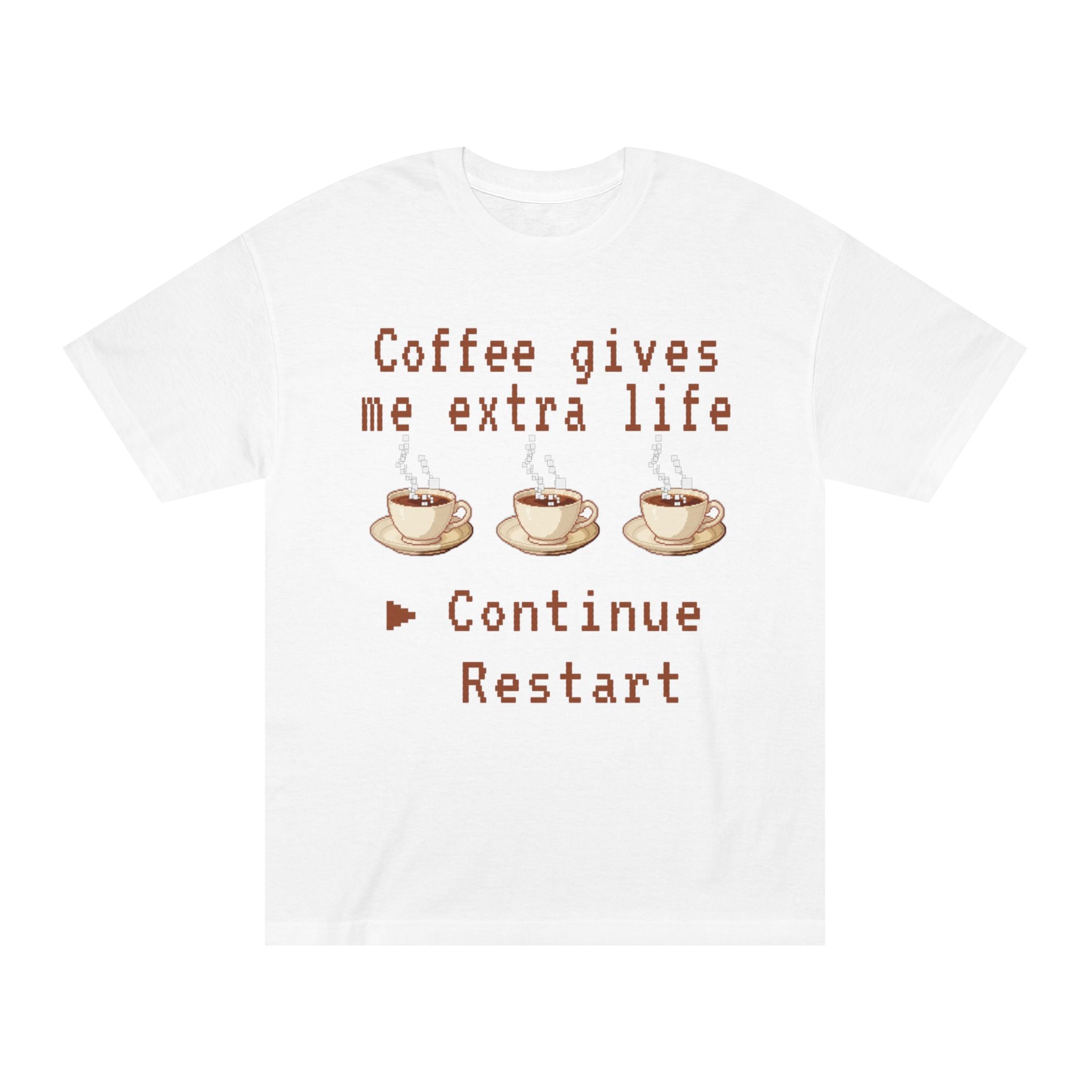 Coffee Gives Me Extra Life Tee — Retro Gamer Coffee