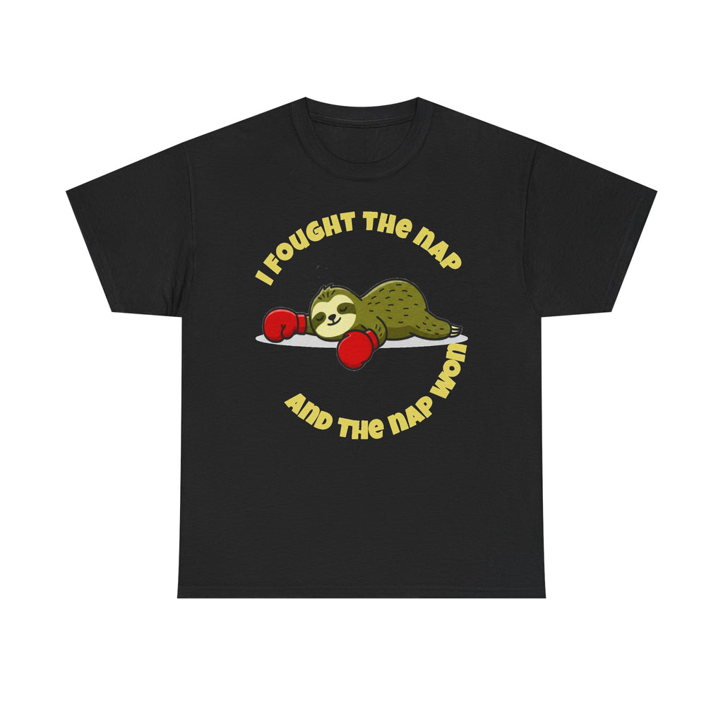 Sloth Boxing Tee — "I Fought the Nap and the Nap Won" Graphic T-Shirt
