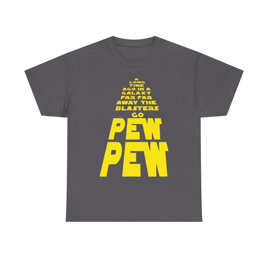 Pew Pew Tee – Retro Space Text Graphic T-Shirt
