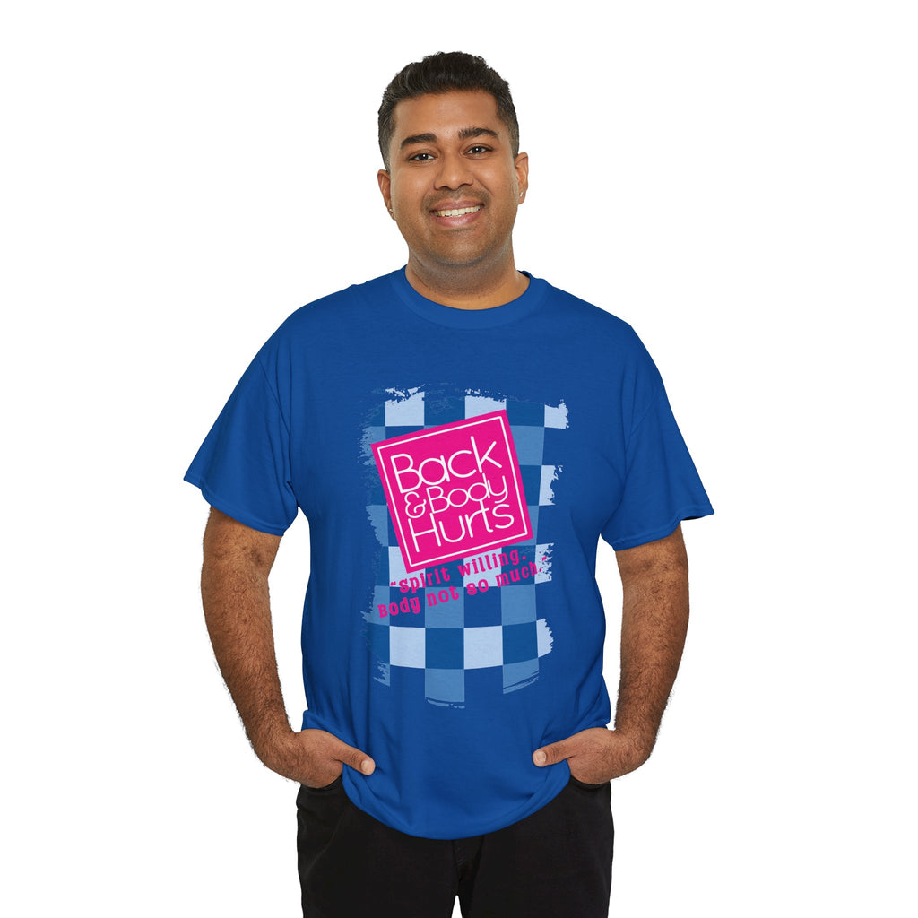 Back Body Hurts Plaid Graphic Tee — Funny Pain Relief Shirt