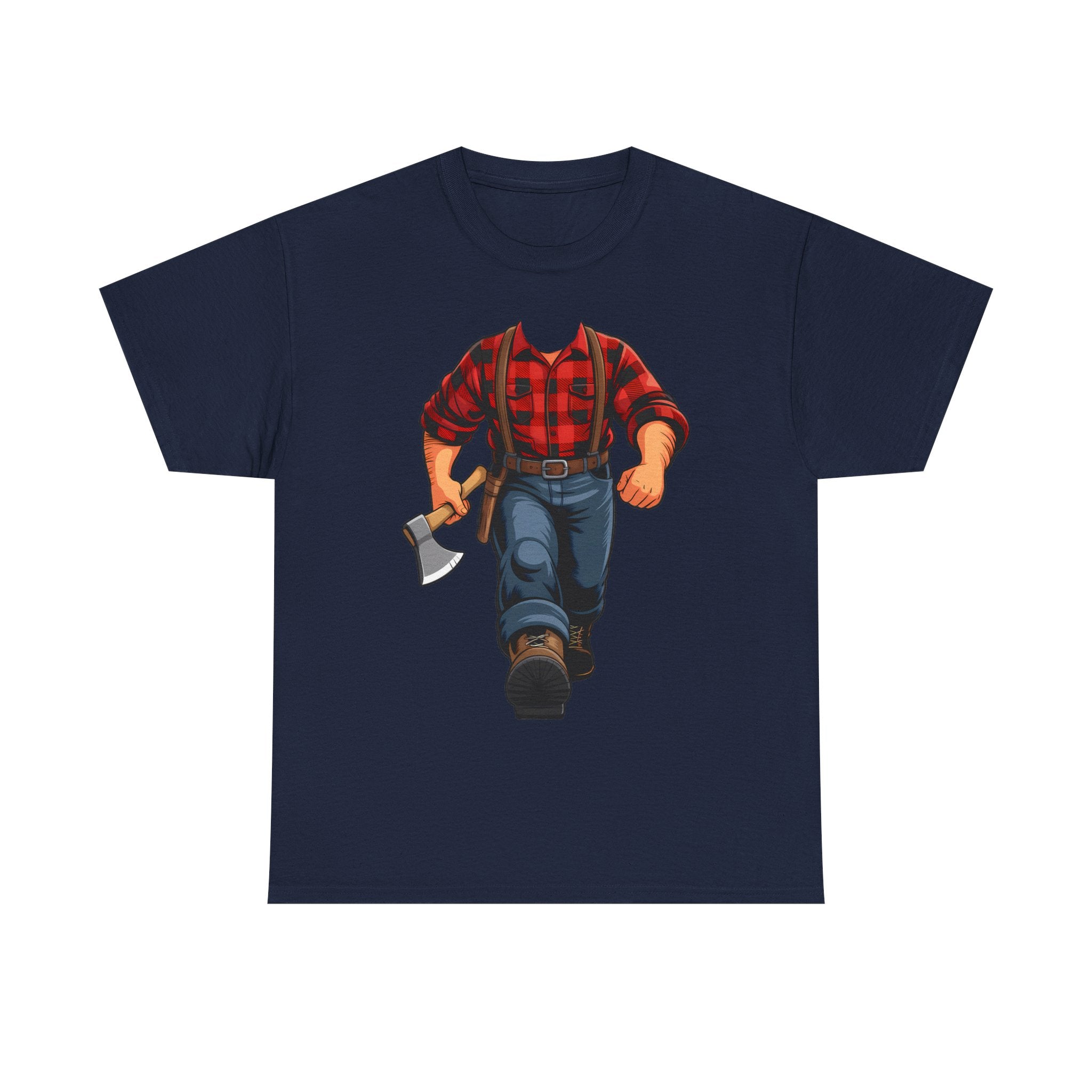 Lumberjack Axe T-Shirt — Vintage Plaid Woodcutter Tee