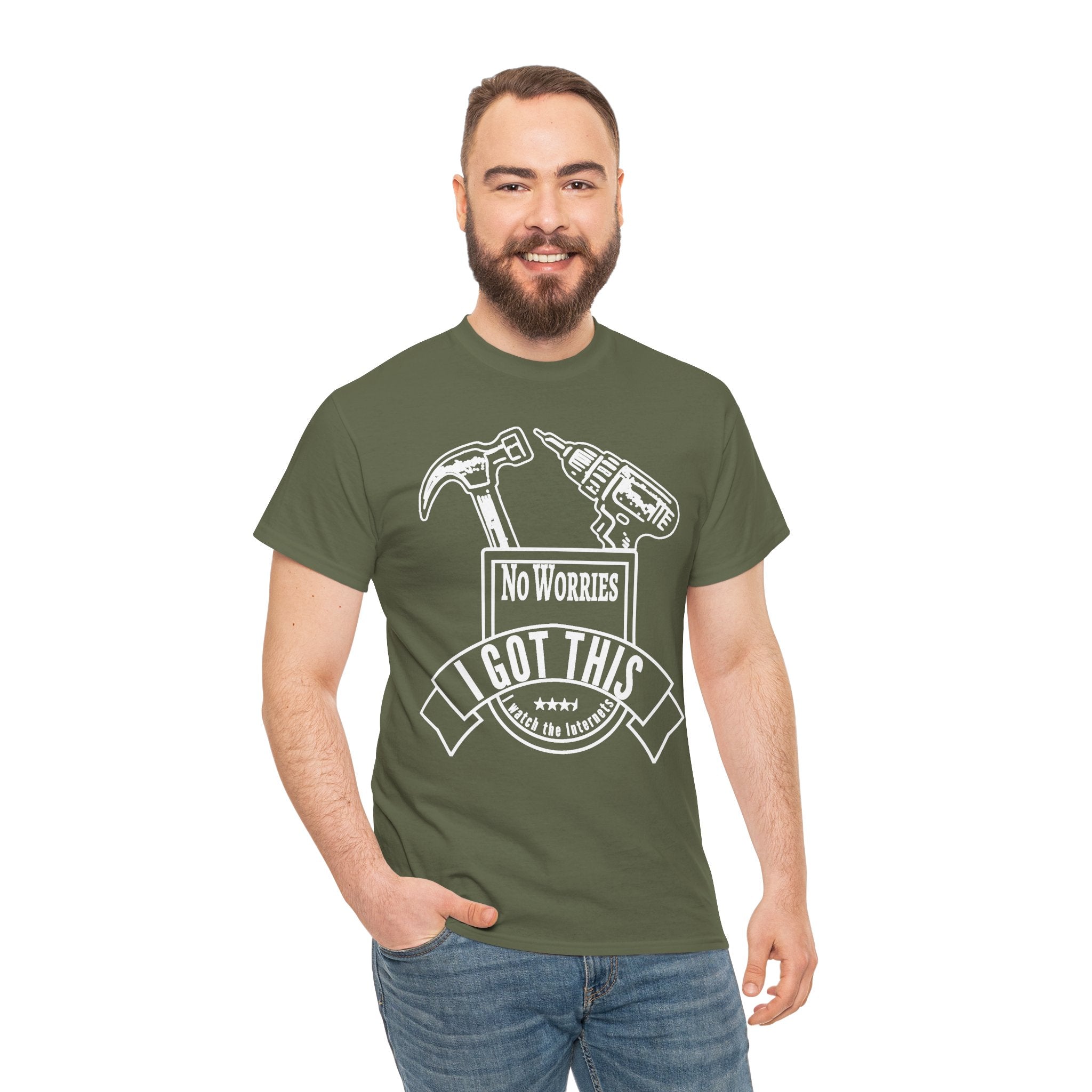 I Got This Tool Tee — "No Worries" Hammer & Drill T‑Shirt for DIYers
