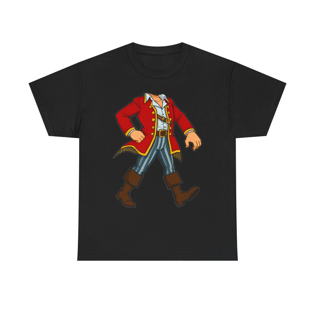 Pirate Captain Costume T-Shirt — Walking Captain Illustration Tee