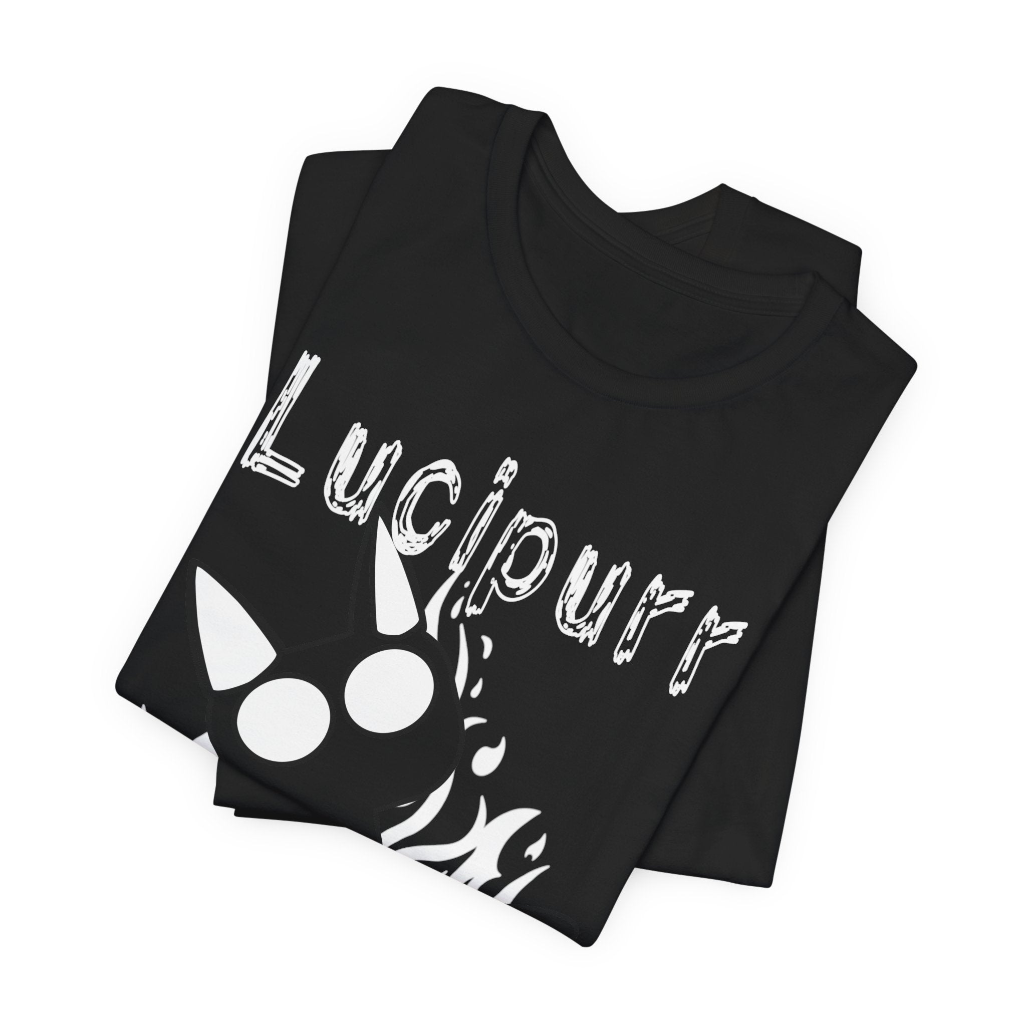 Lucipurr Cat Tee — Gothic Flame Cat Graphic