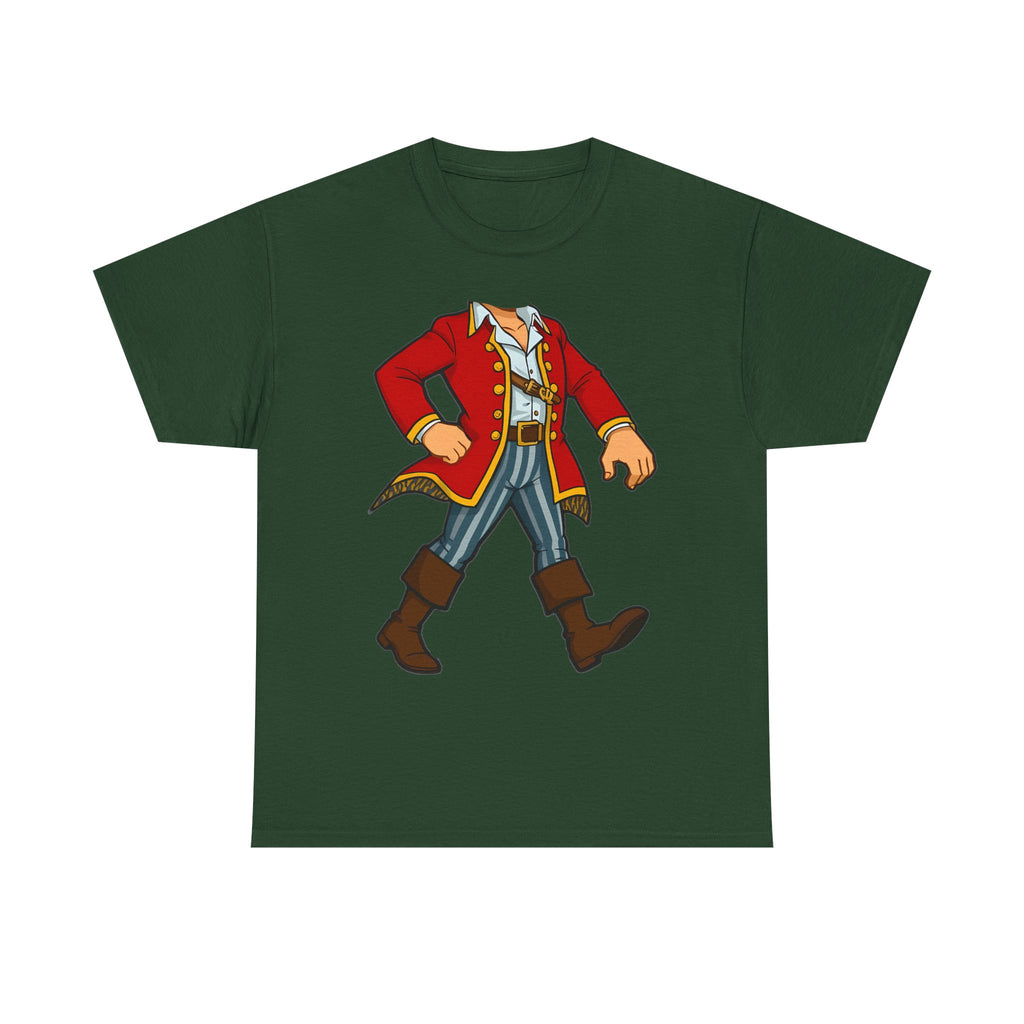 Pirate Captain Costume T-Shirt — Walking Captain Illustration Tee