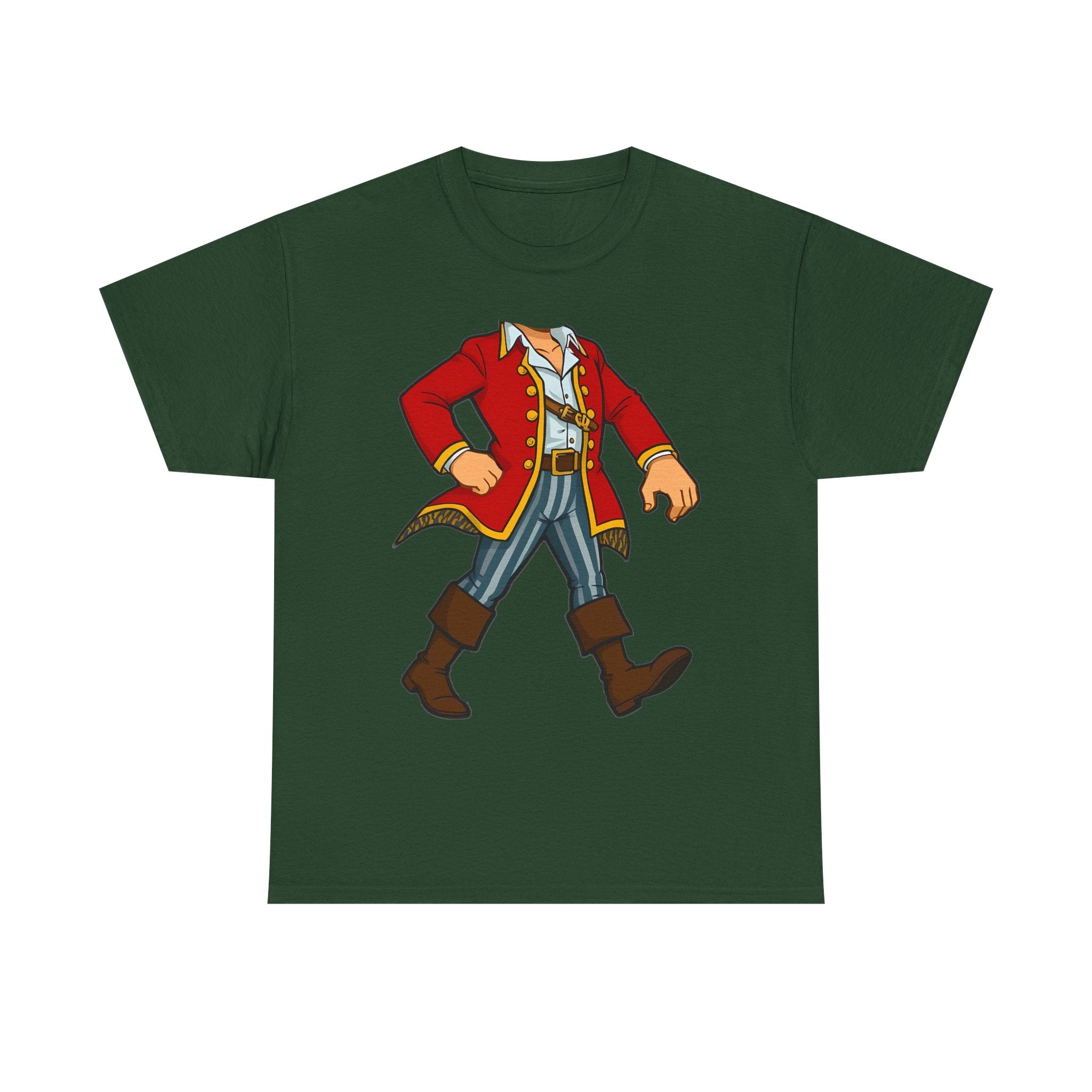 Pirate Captain Costume T-Shirt — Walking Captain Illustration Tee