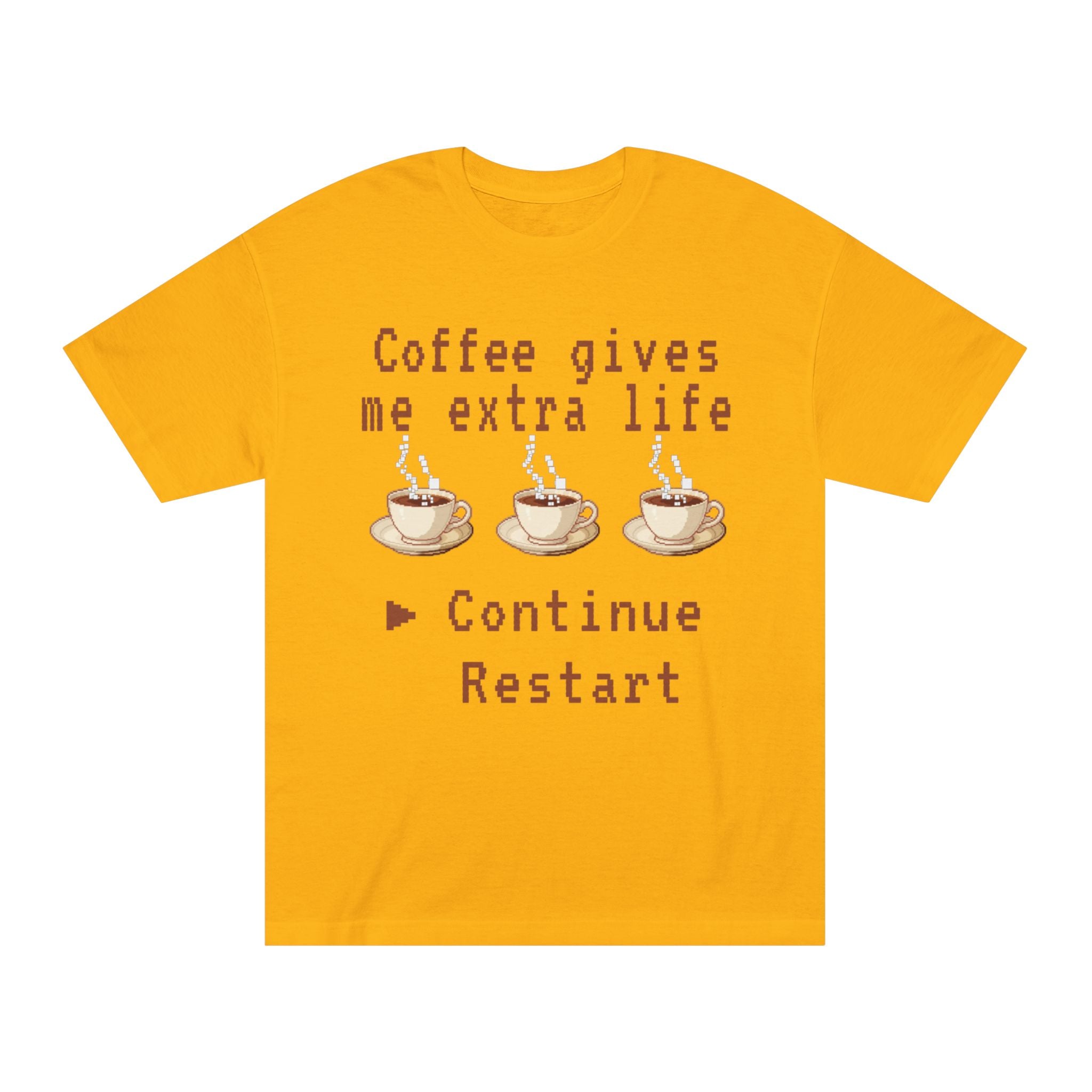 Coffee Gives Me Extra Life Tee — Retro Gamer Coffee