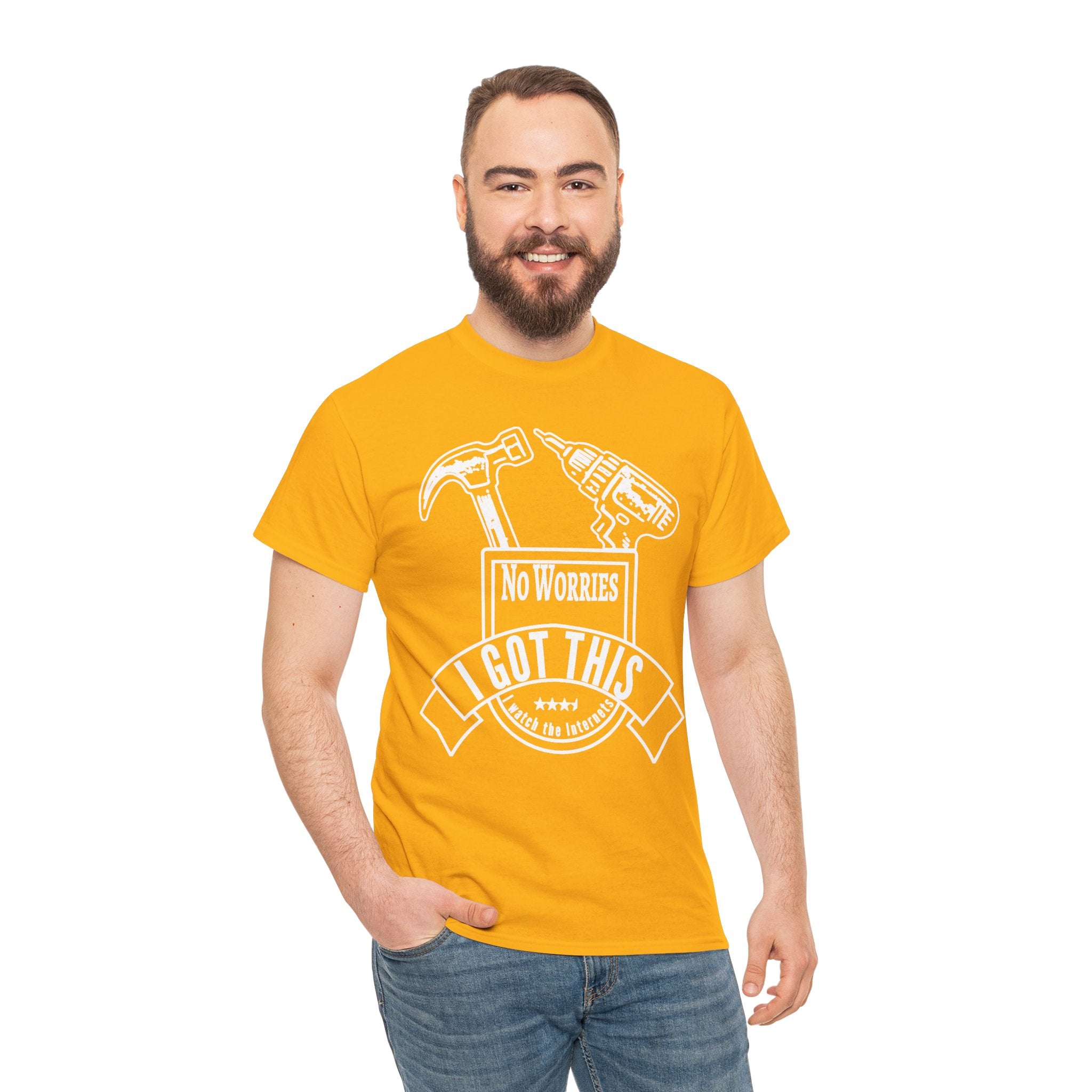 I Got This Tool Tee — "No Worries" Hammer & Drill T‑Shirt for DIYers
