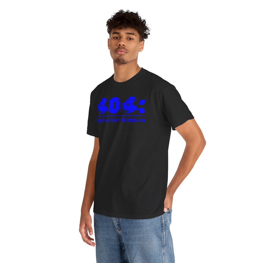 Glitch 404 Tee — "Happiness Under Maintenance" Graphic Shirt