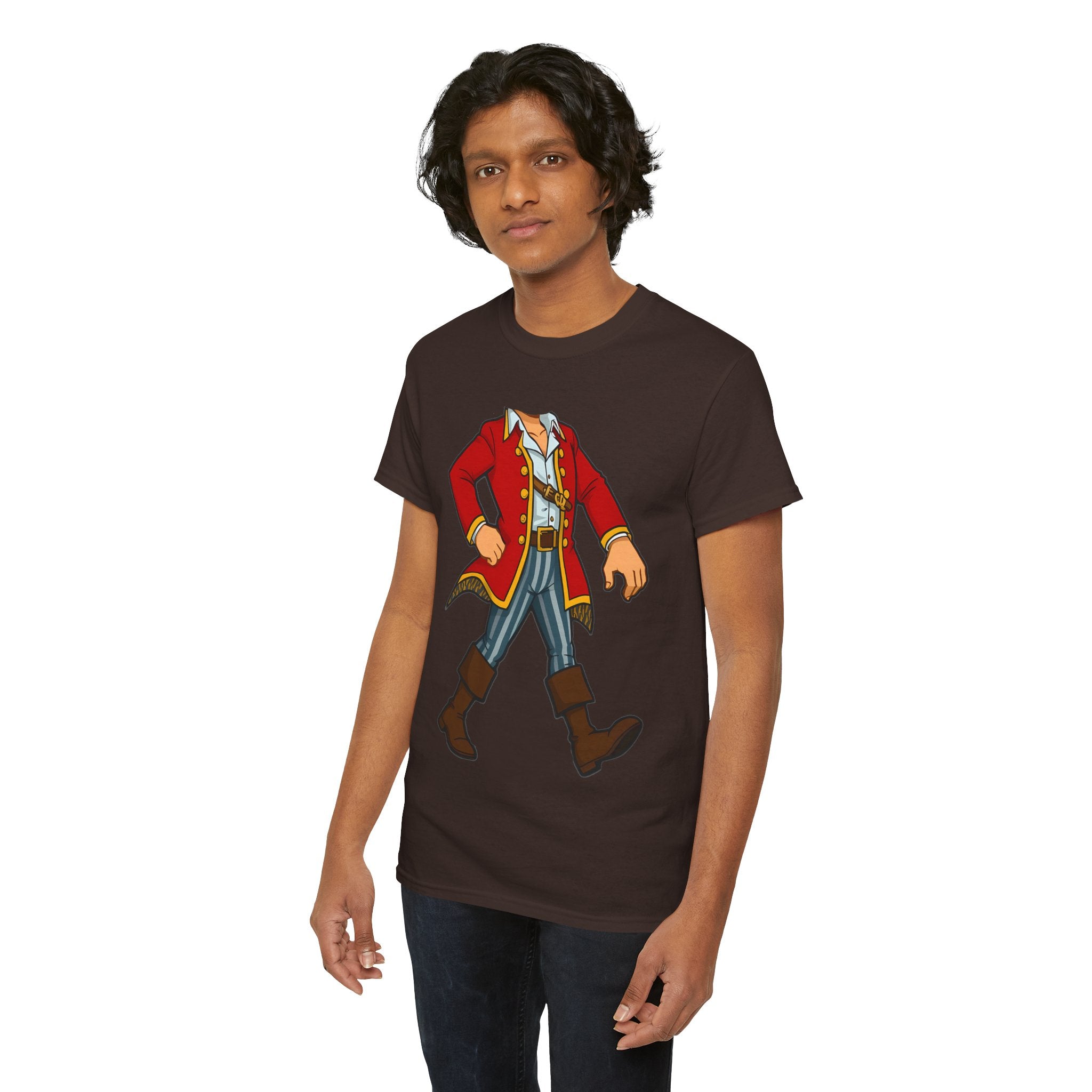Pirate Captain Costume T-Shirt — Walking Captain Illustration Tee