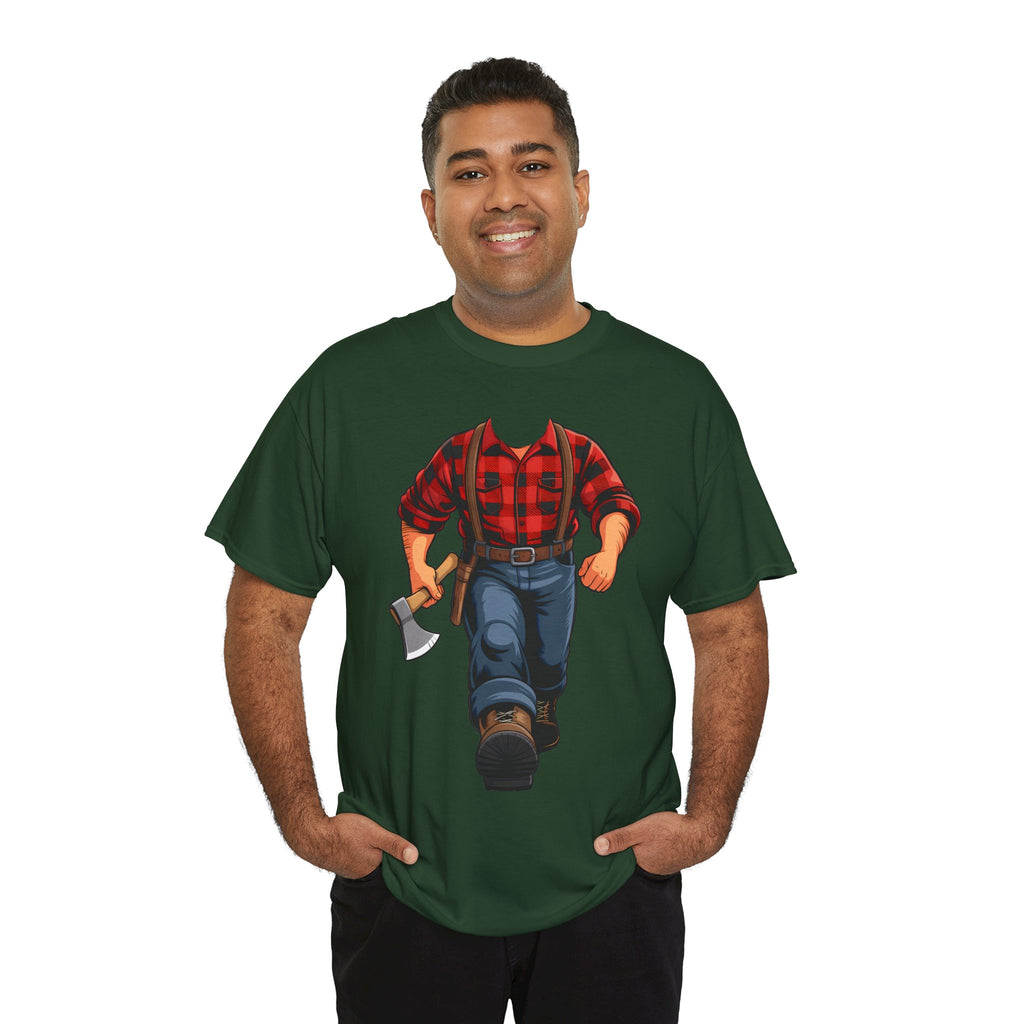 Lumberjack Axe T-Shirt — Vintage Plaid Woodcutter Tee