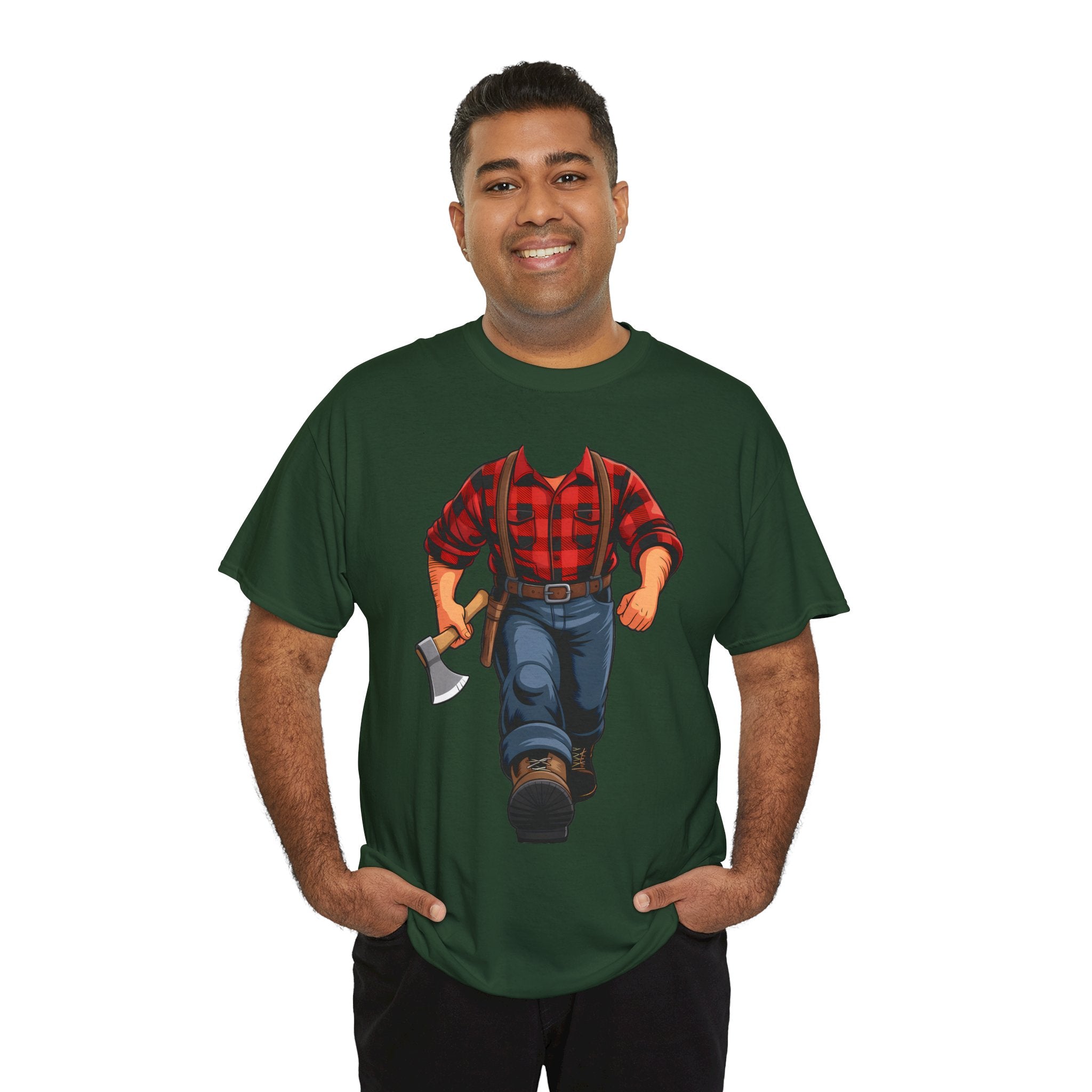 Lumberjack Axe T-Shirt — Vintage Plaid Woodcutter Tee