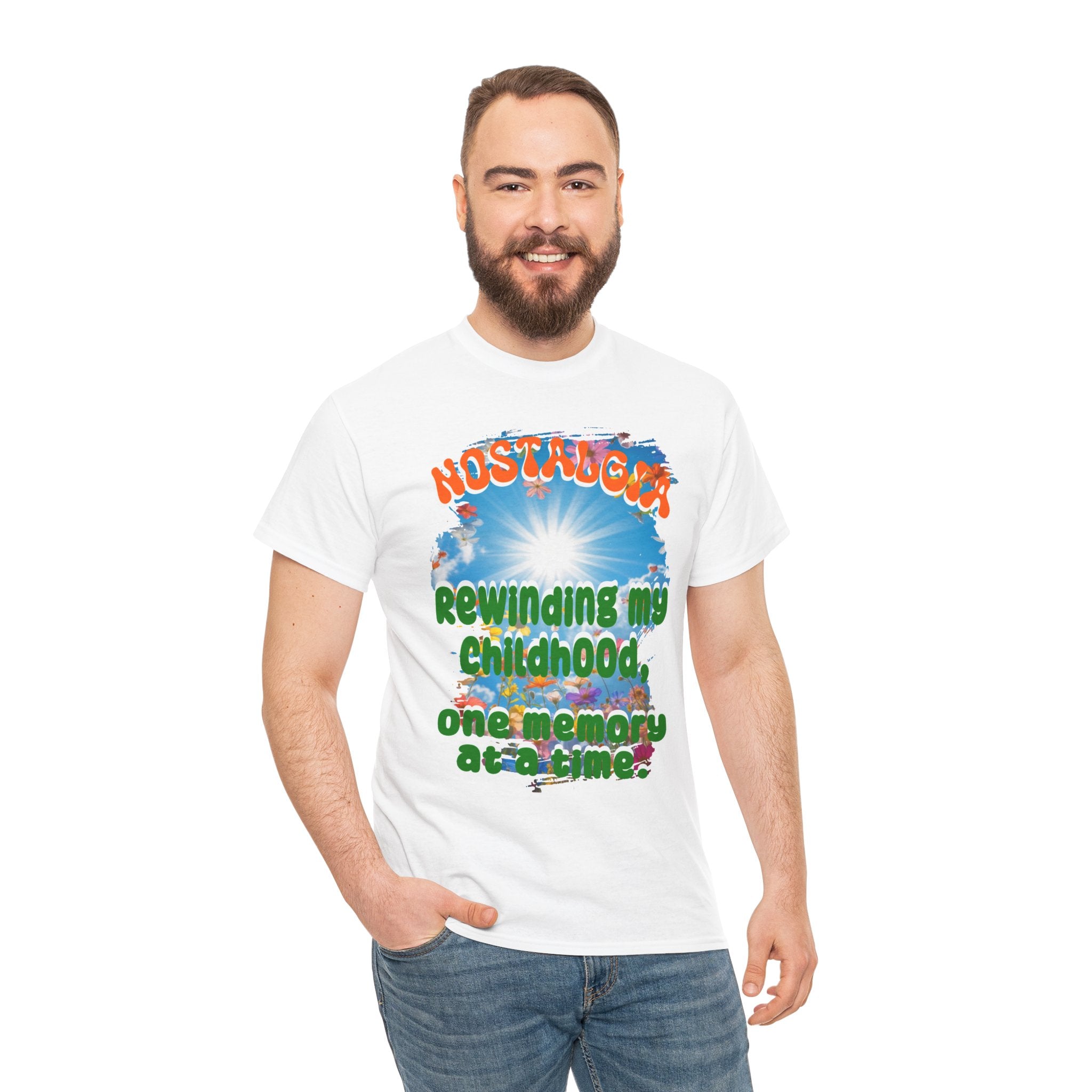 Nostalgia Tee — "Rewinding My Childhood, One Memory at a Time" Retro Graphic T-Shirt