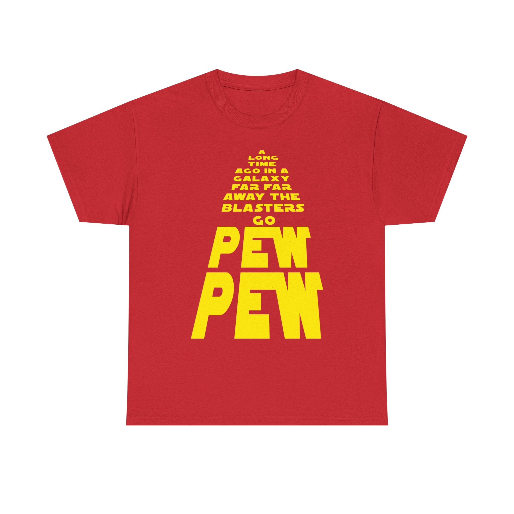 Pew Pew Tee – Retro Space Text Graphic T-Shirt