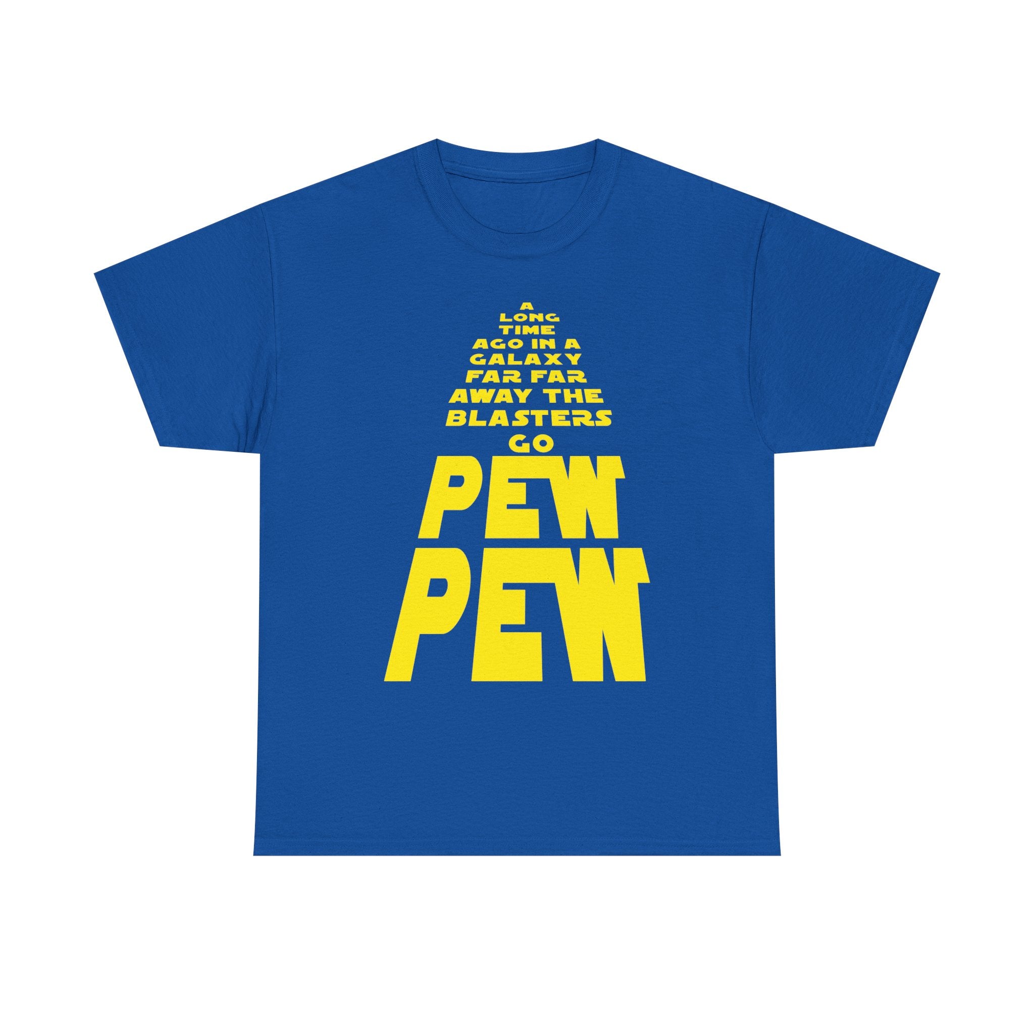 Pew Pew Tee – Retro Space Text Graphic T-Shirt