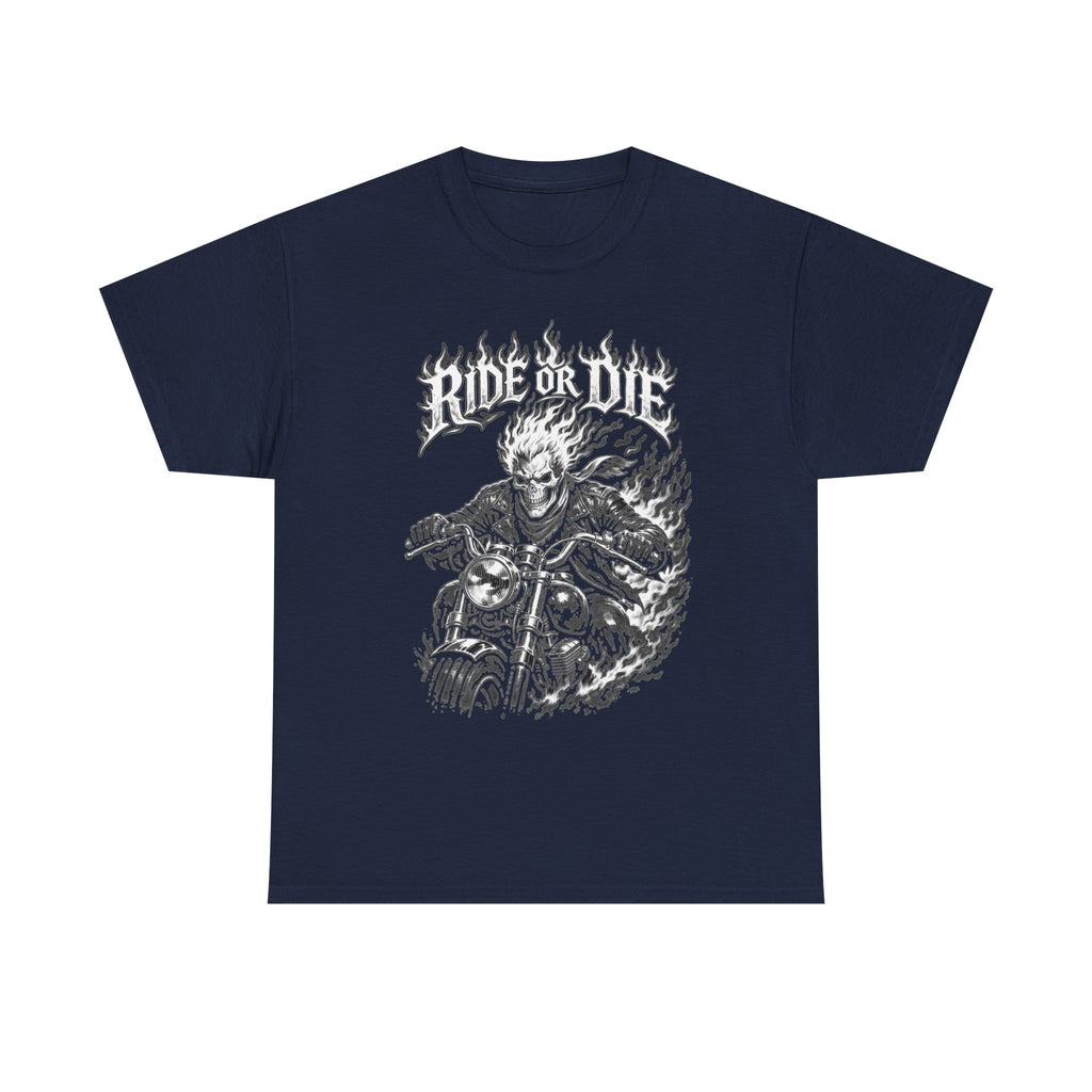 Ride or Die Motorcycle T-Shirt — Skull Biker Graphic Tee