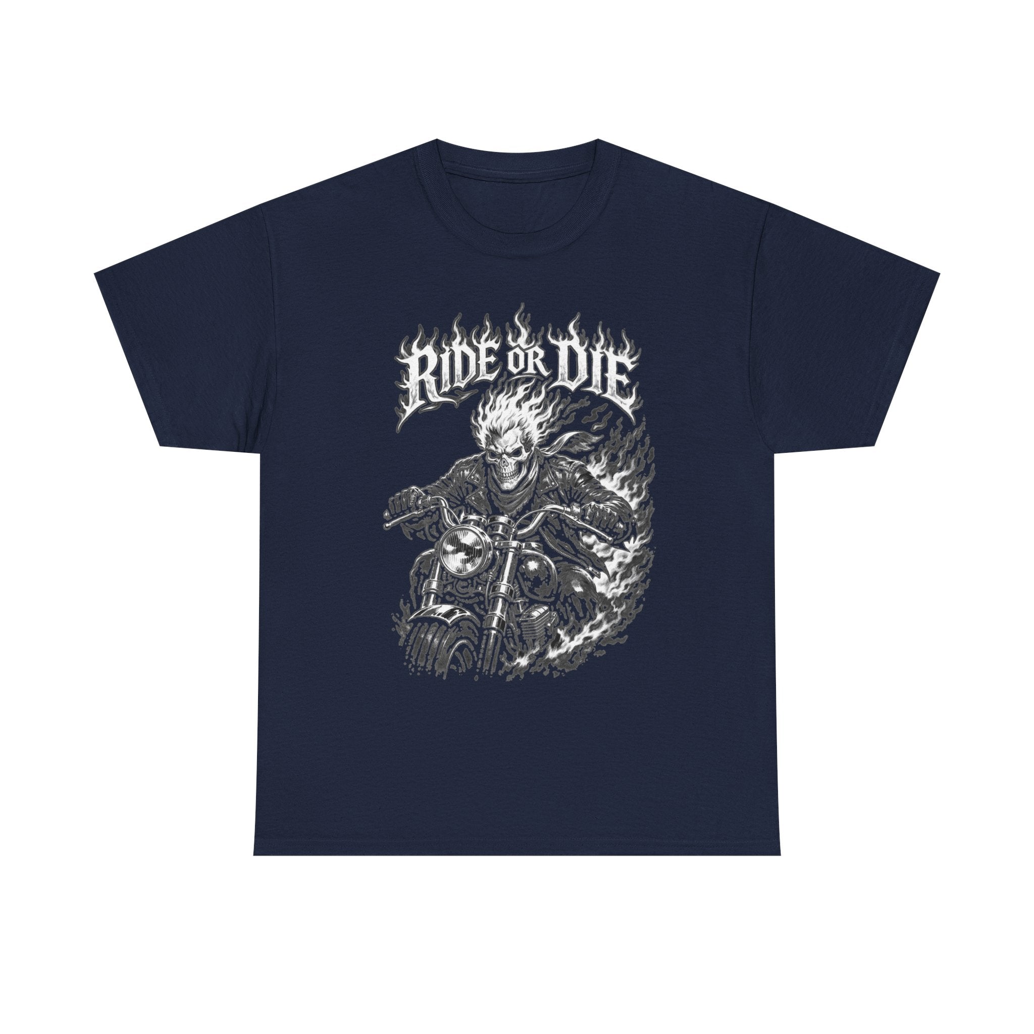 Ride or Die Motorcycle T-Shirt — Skull Biker Graphic Tee
