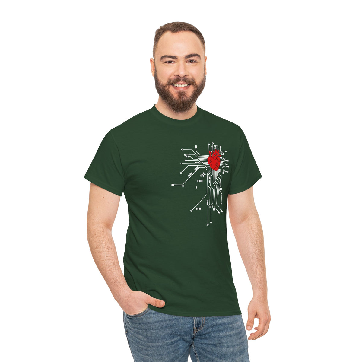 Circuit Heart T-Shirt — Tech Anatomical Heart Graphic Tee