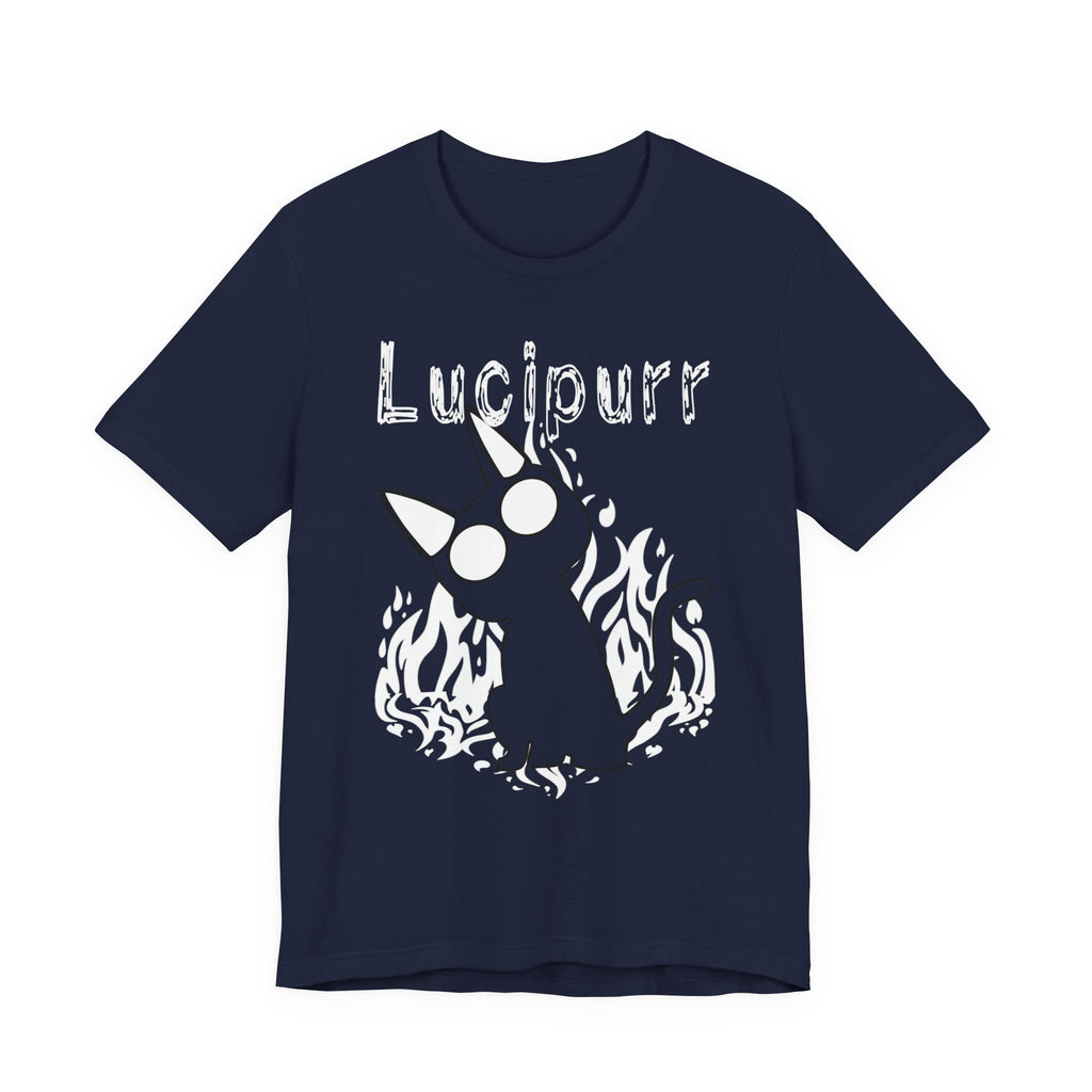 Lucipurr Cat Tee — Gothic Flame Cat Graphic