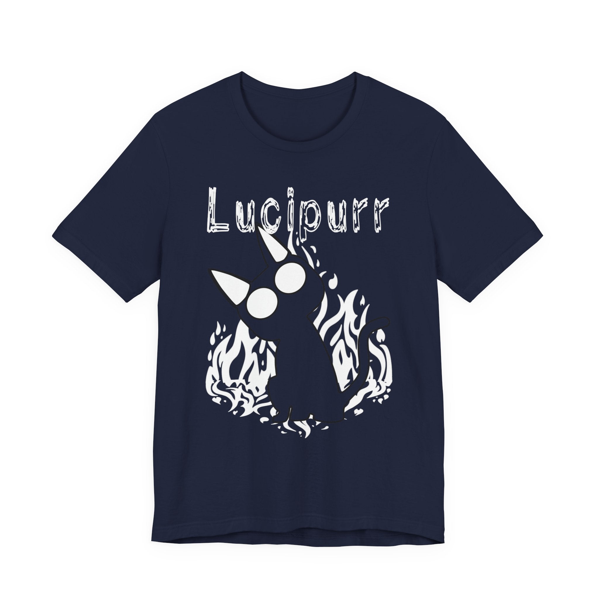 Lucipurr Cat Tee — Gothic Flame Cat Graphic