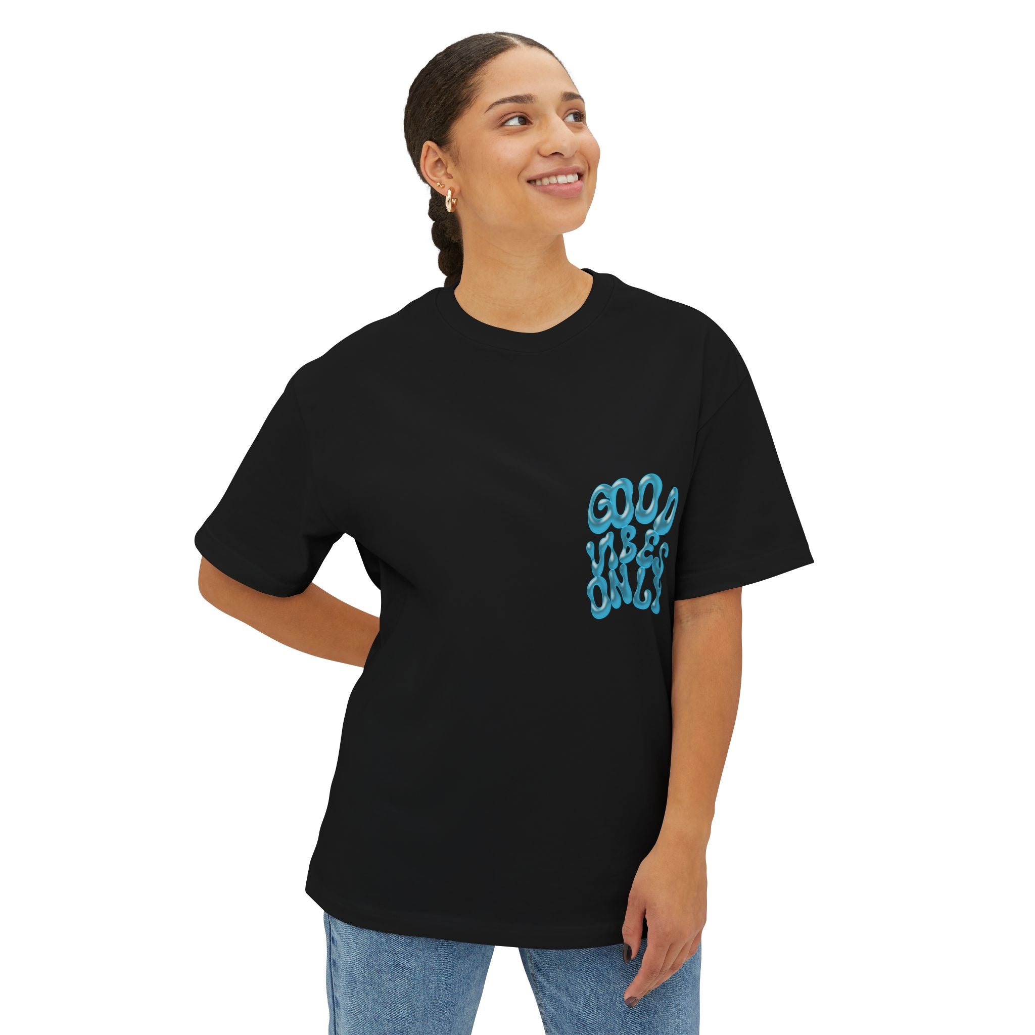 Good Vibes Only Boxy Tee — Oversized Graphic