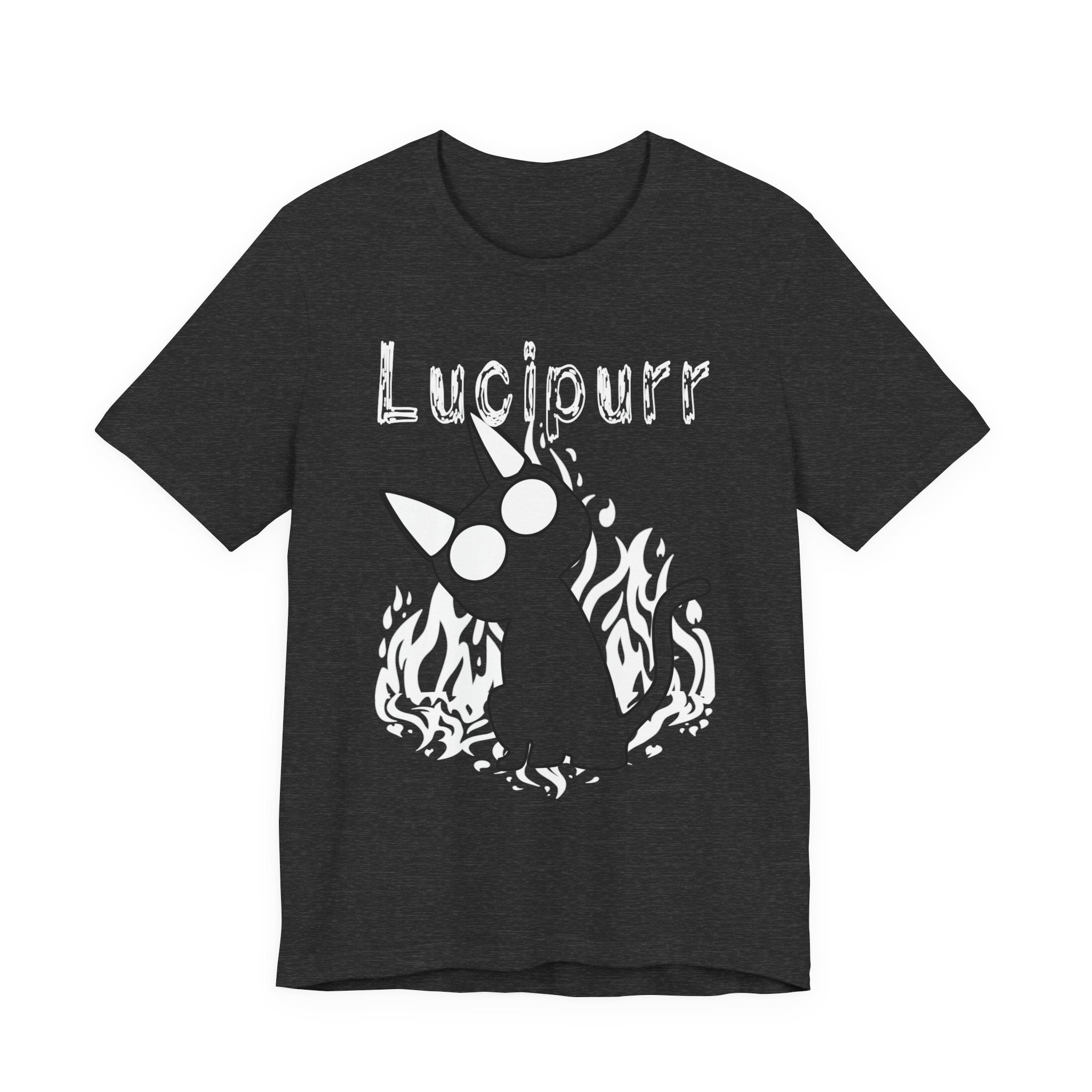 Lucipurr Cat Tee — Gothic Flame Cat Graphic