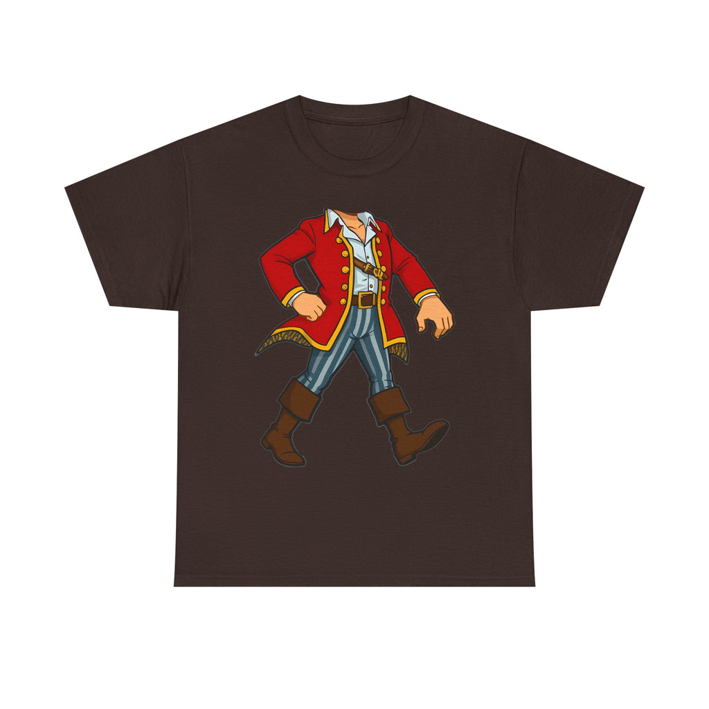 Pirate Captain Costume T-Shirt — Walking Captain Illustration Tee