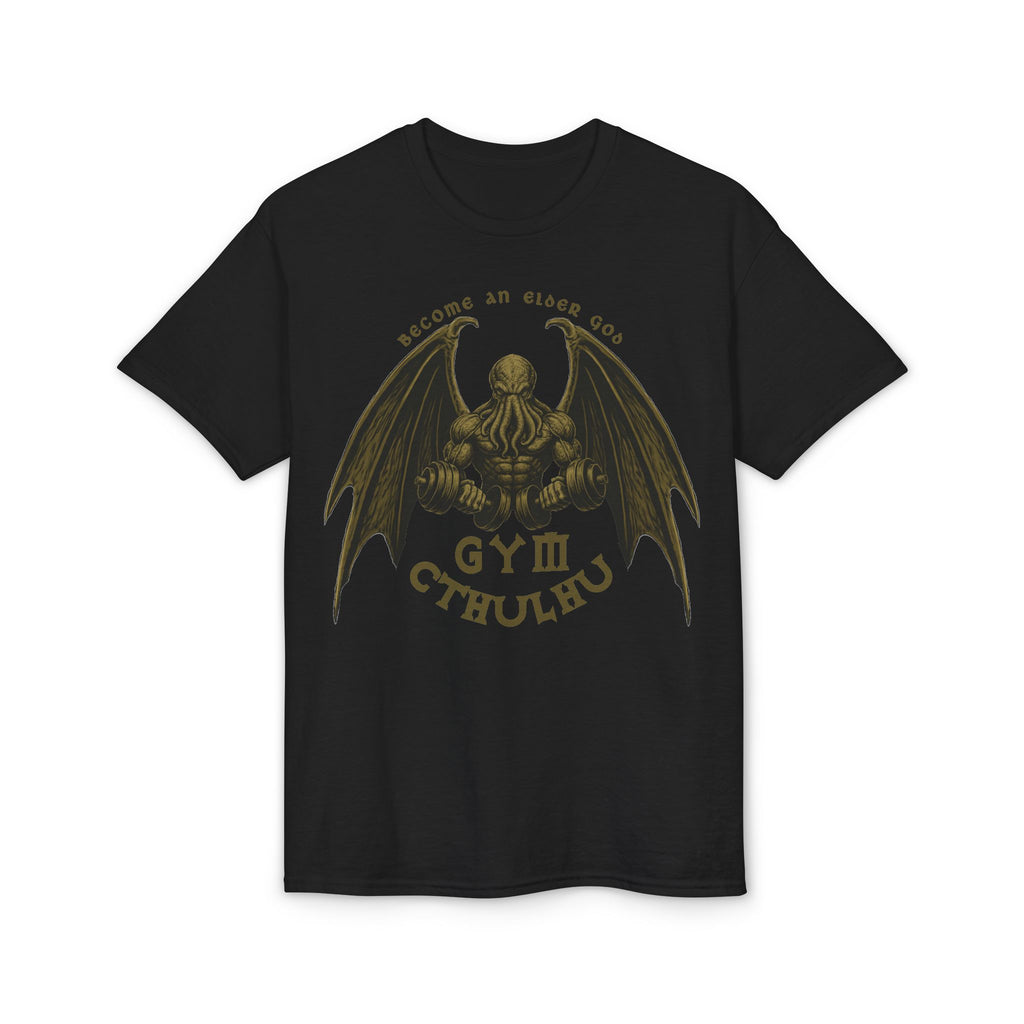 Cthulhu Gym T-Shirt — "Become an Elder God" Vintage Mythos Workout Tee
