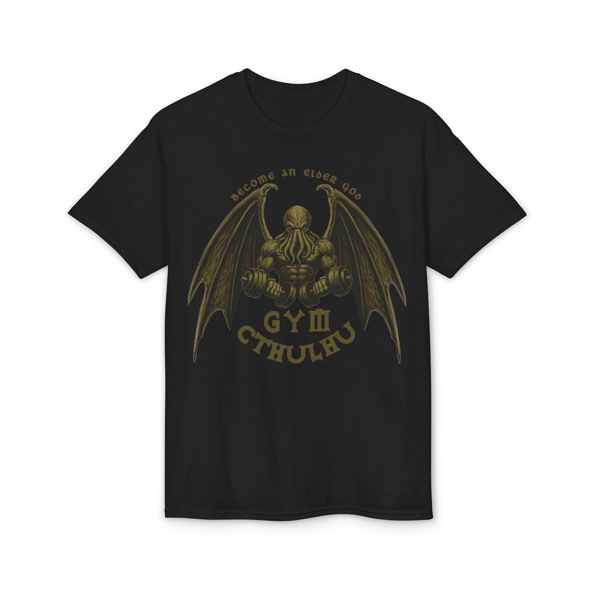 Cthulhu Gym T-Shirt — "Become an Elder God" Vintage Mythos Workout Tee