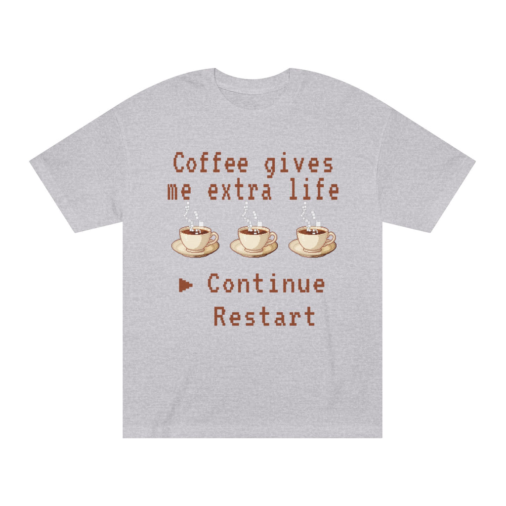 Coffee Gives Me Extra Life Tee — Retro Gamer Coffee