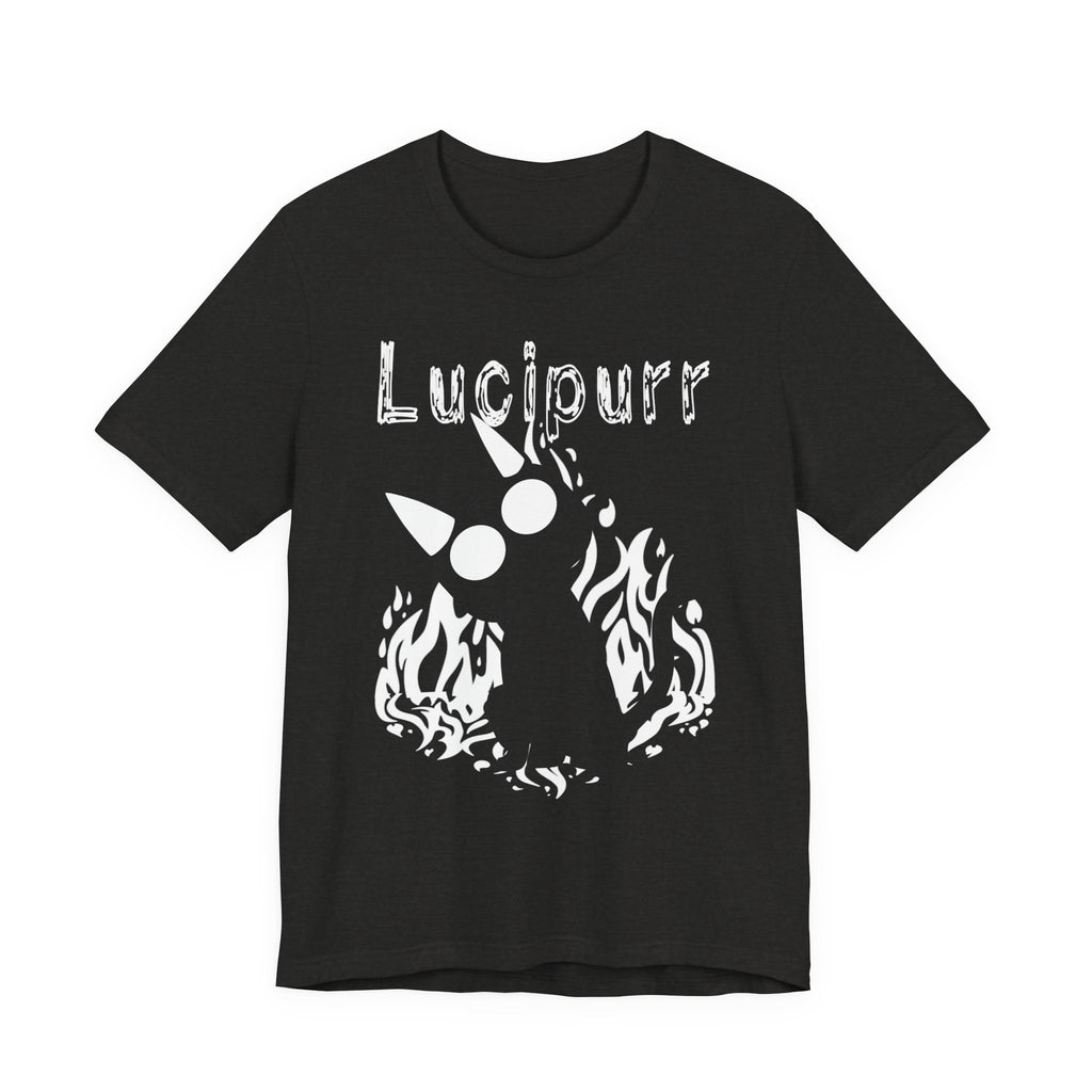 Lucipurr Cat Tee — Gothic Flame Cat Graphic