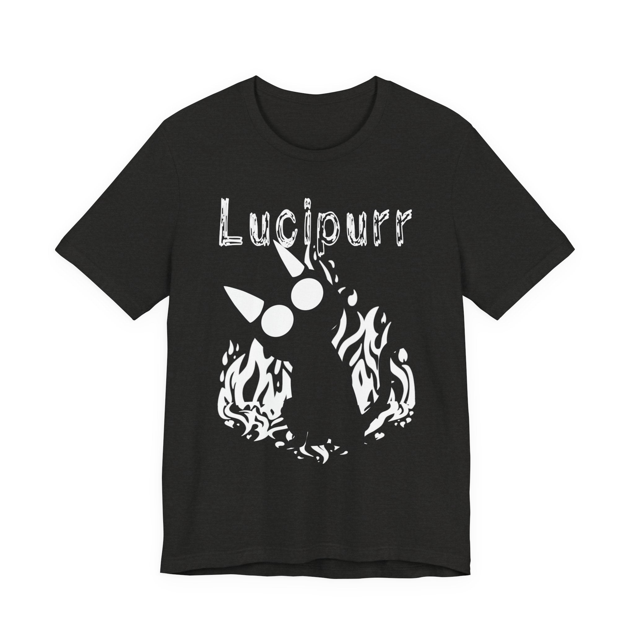 Lucipurr Cat Tee — Gothic Flame Cat Graphic