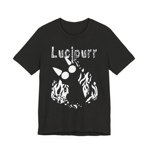 Lucipurr Cat Tee — Gothic Flame Cat Graphic