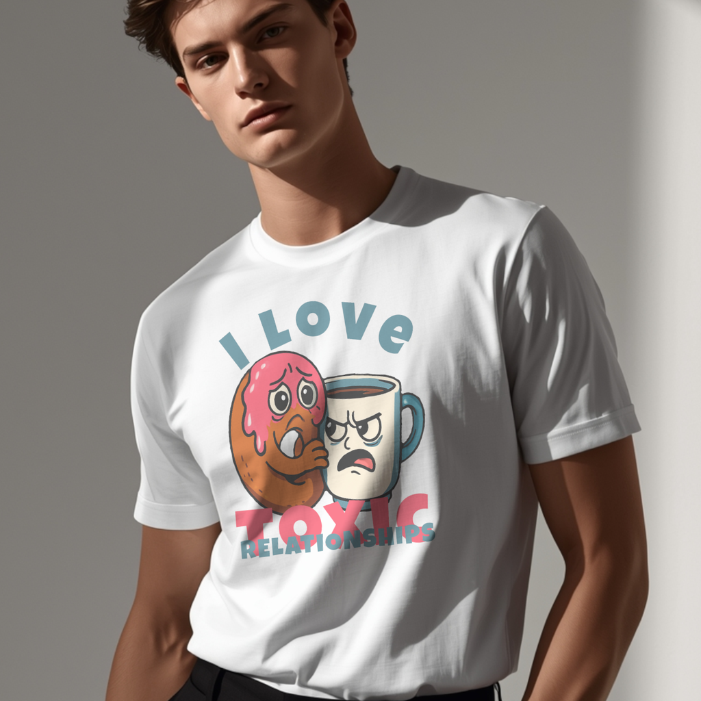 I Love Toxic Relationships Tee — Funny Donut & Coffee Graphic