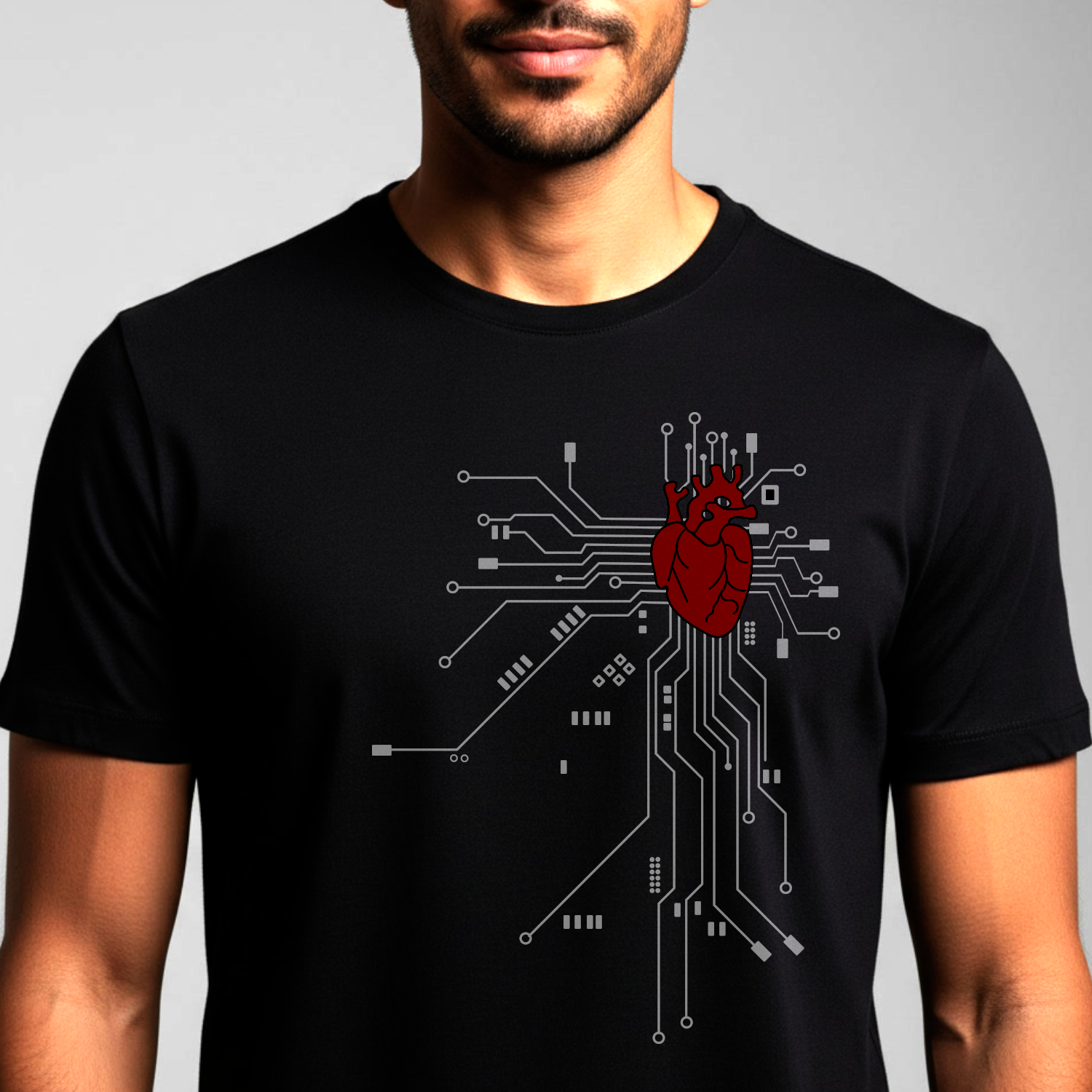 Circuit Heart T-Shirt — Tech Anatomical Heart Graphic Tee