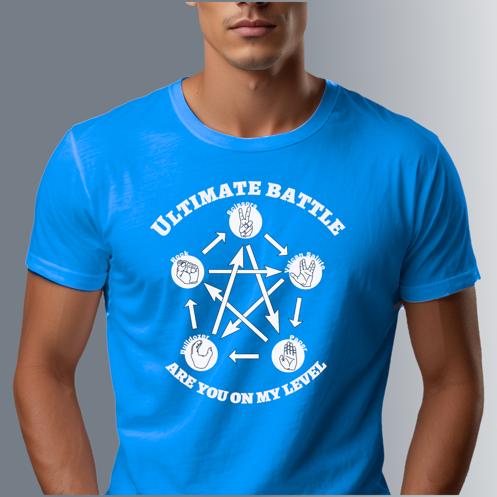 T-Shirt — "Ultimate Battle: Are You On My Level?" Graphic Tee (Rock–Arcade Gaming Vibe)