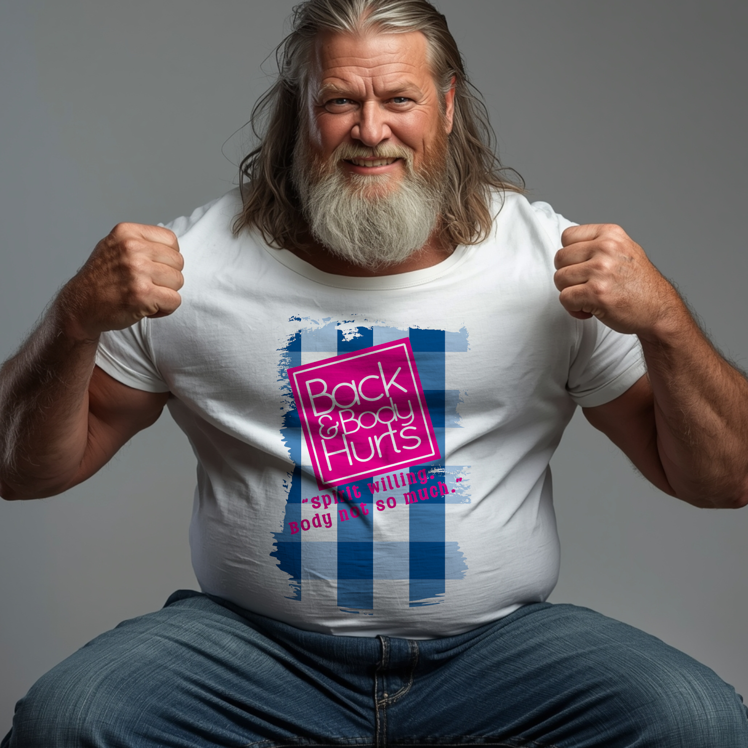 Back Body Hurts Plaid Graphic Tee — Funny Pain Relief Shirt