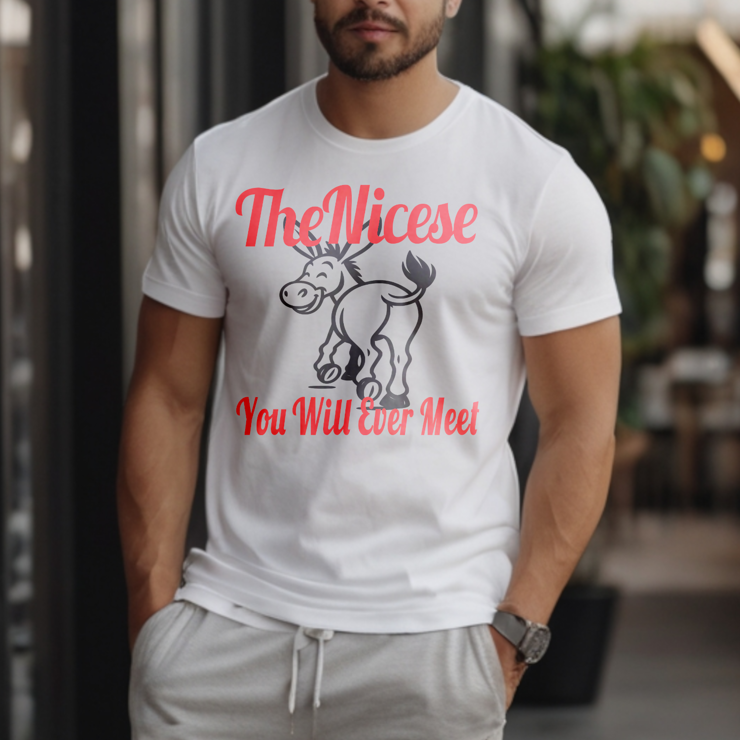 Nice Donkey T-Shirt — "The Nicest You Will Ever Meet" Funny Graphic Tee