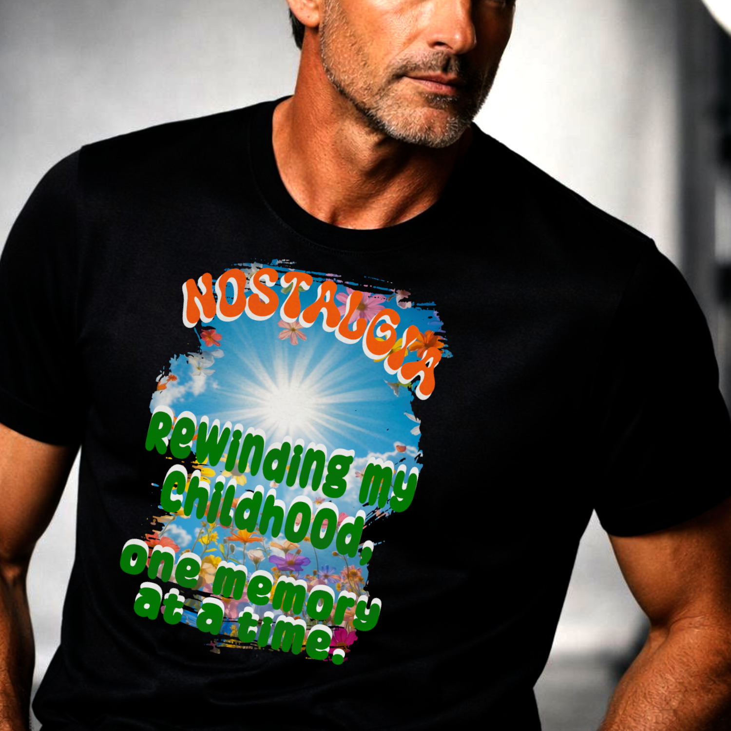 Nostalgia Tee — "Rewinding My Childhood, One Memory at a Time" Retro Graphic T-Shirt