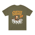 Coffee Army  — Funny Coffee Lover Tee with marching Mugs