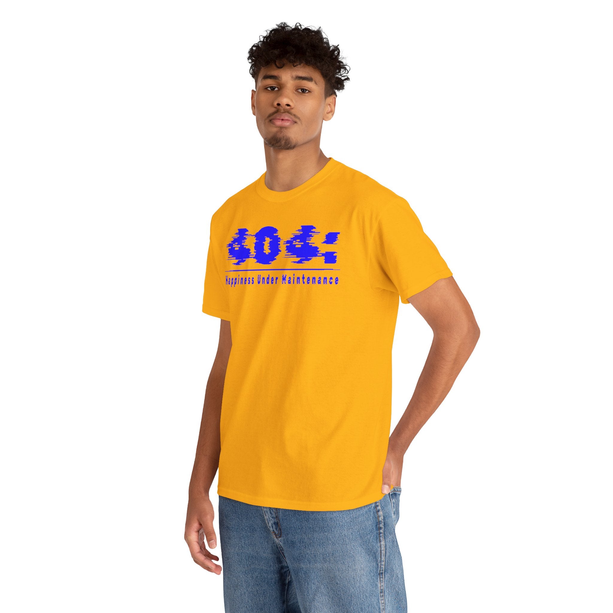 Glitch 404 Tee — "Happiness Under Maintenance" Graphic Shirt