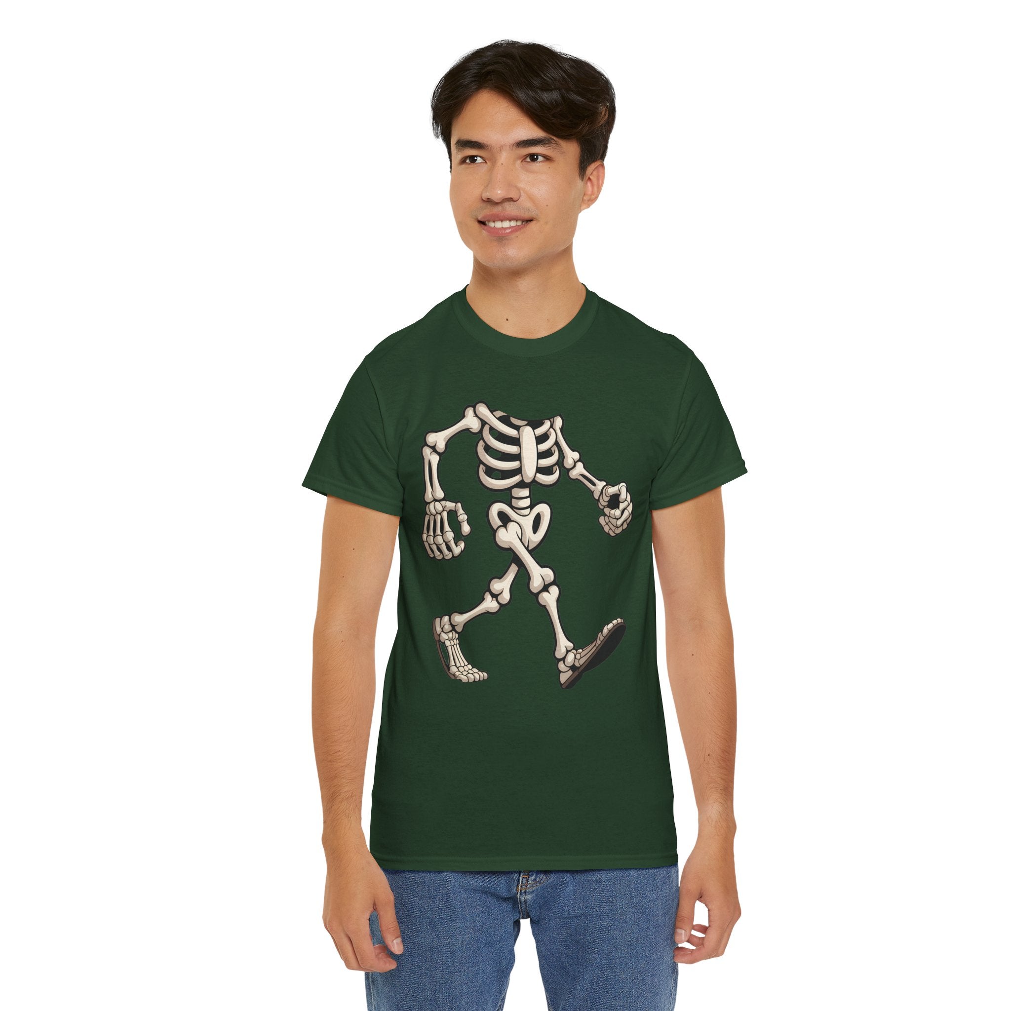 Walking Skeleton T‑Shirt — Retro Spooky Halloween Tee