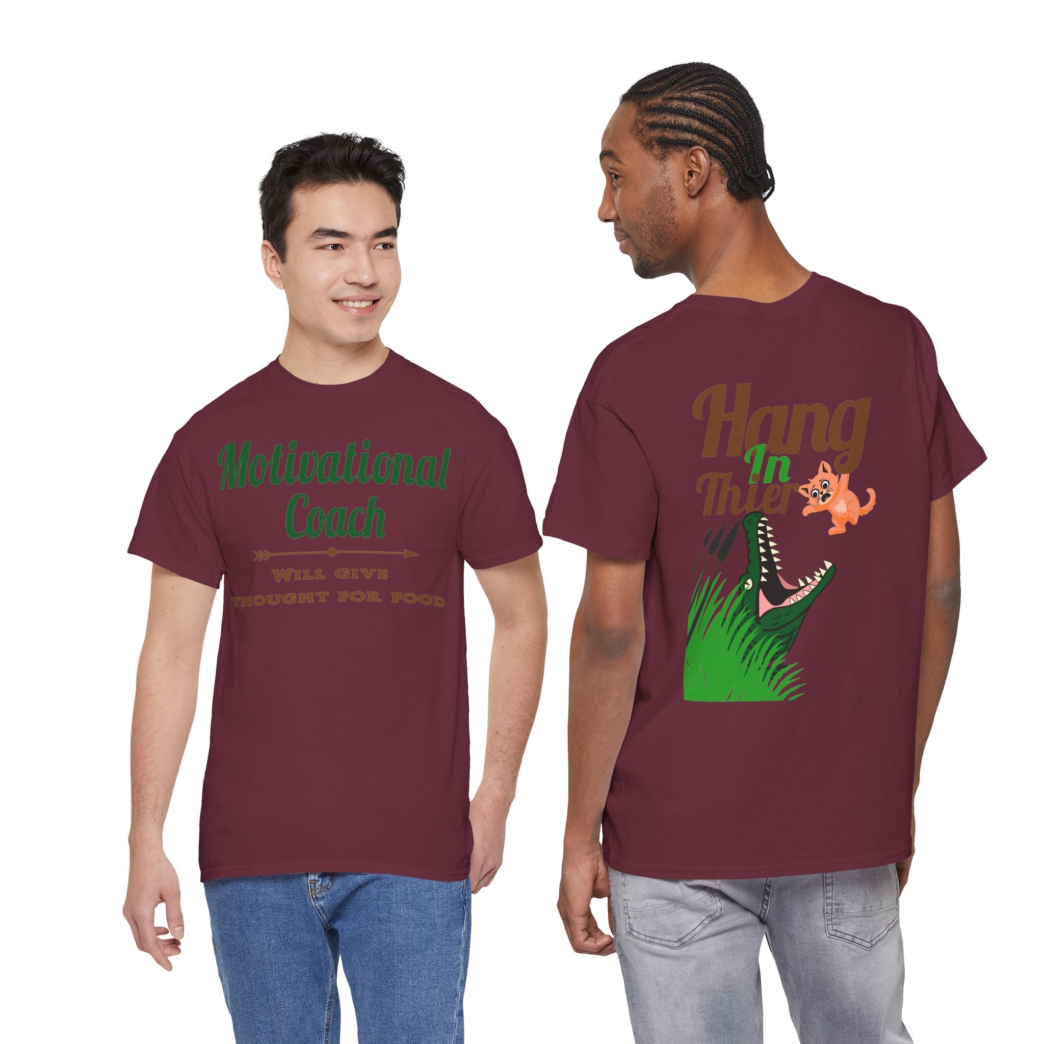 T-Shirt — Motivational Coach / "Hang In There" Alligator Graphic