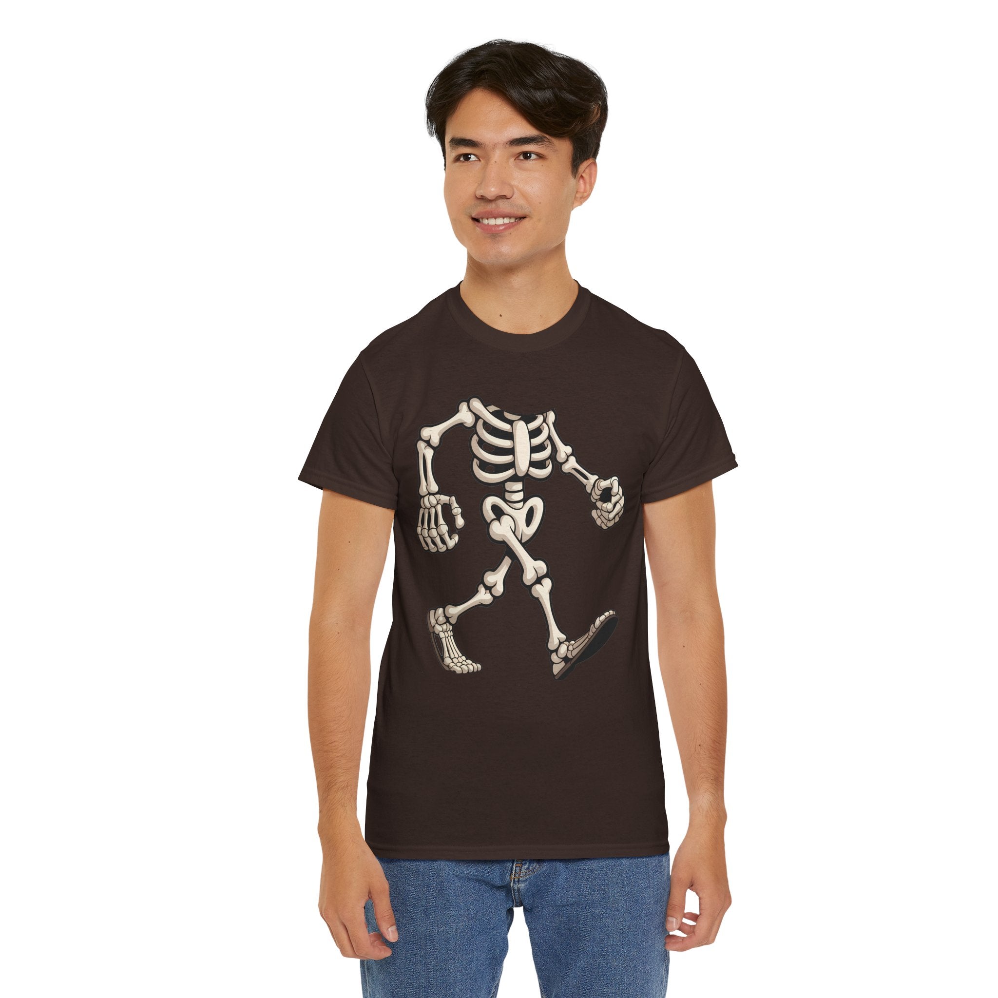 Walking Skeleton T‑Shirt — Retro Spooky Halloween Tee