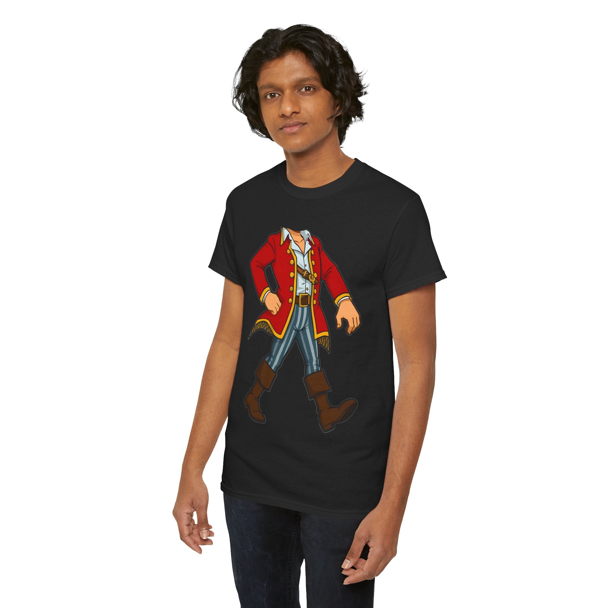 Pirate Captain Costume T-Shirt — Walking Captain Illustration Tee