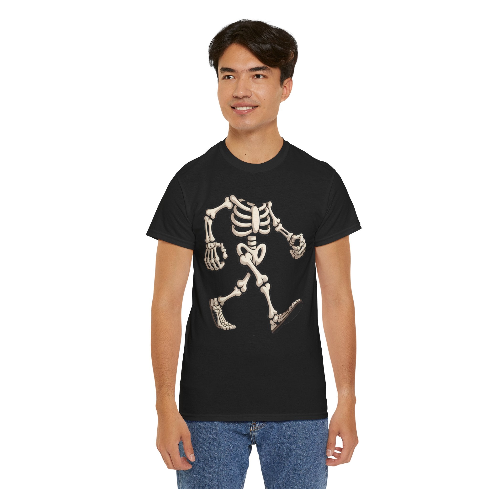 Walking Skeleton T‑Shirt — Retro Spooky Halloween Tee
