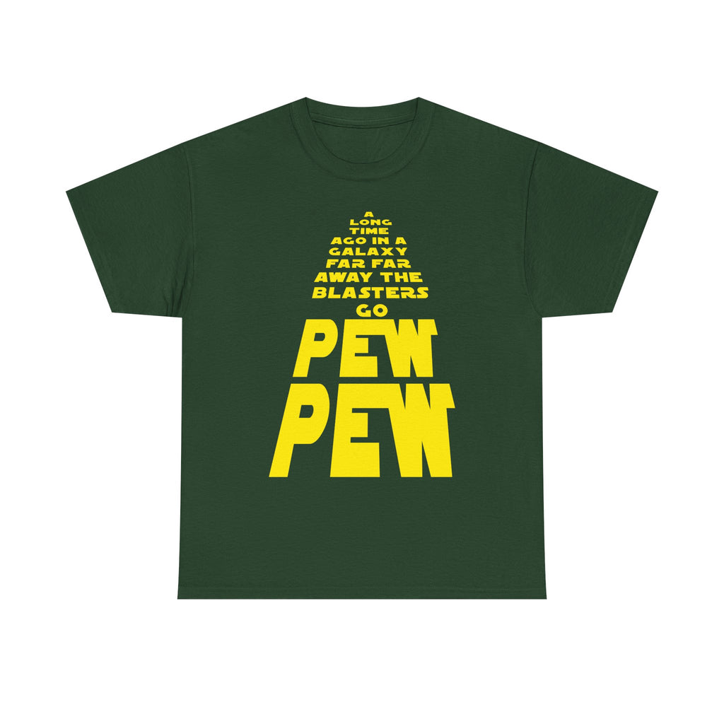 Pew Pew Tee – Retro Space Text Graphic T-Shirt