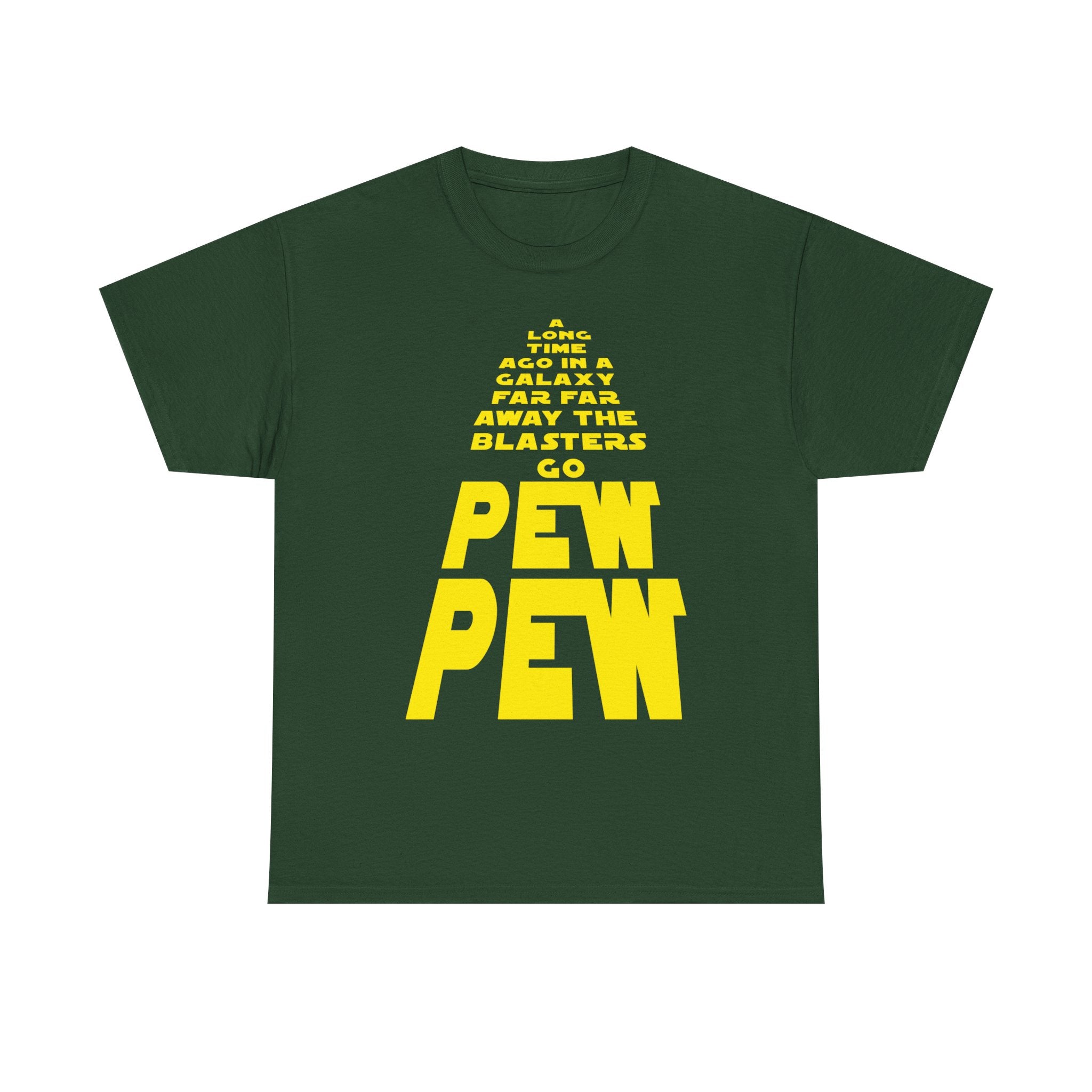 Pew Pew Tee – Retro Space Text Graphic T-Shirt