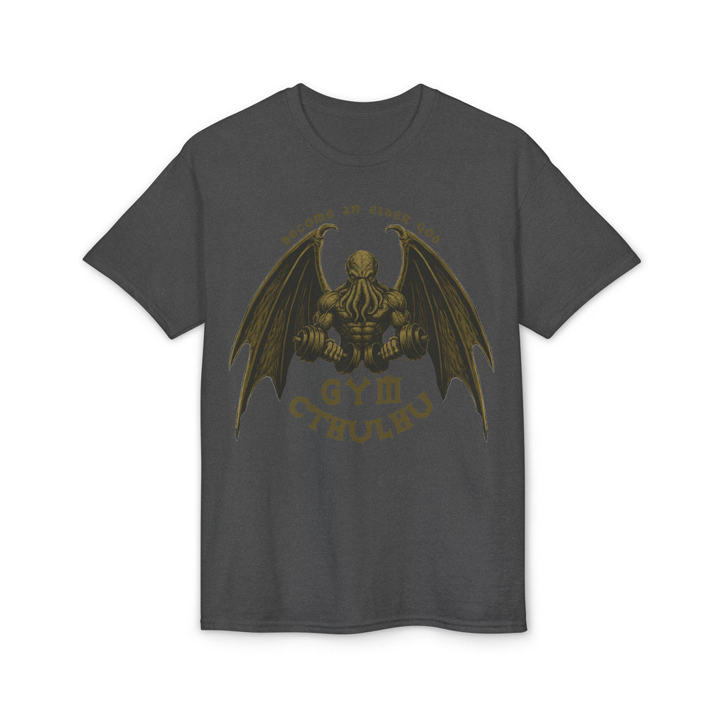 Cthulhu Gym T-Shirt — "Become an Elder God" Vintage Mythos Workout Tee