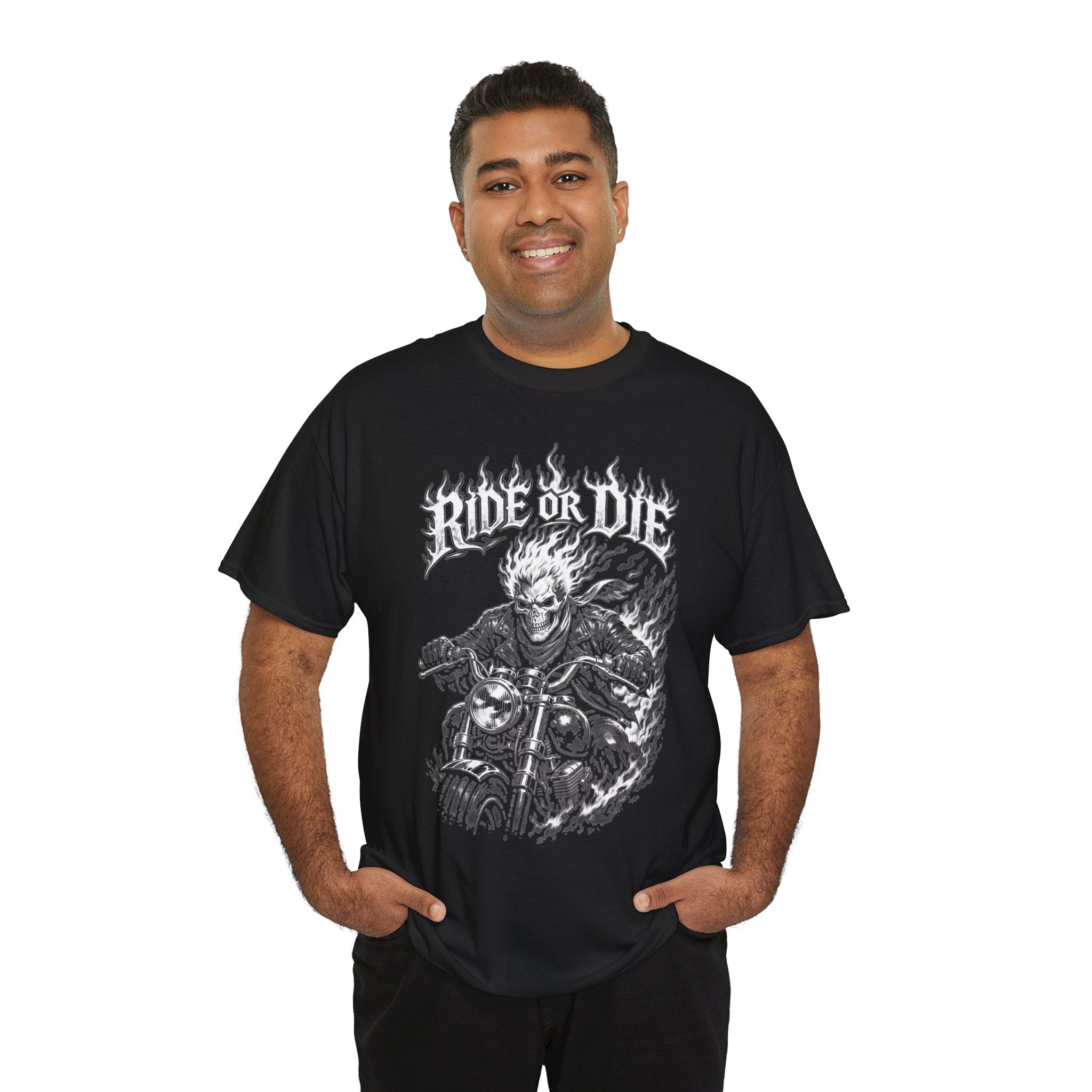 Ride or Die Motorcycle T-Shirt — Skull Biker Graphic Tee
